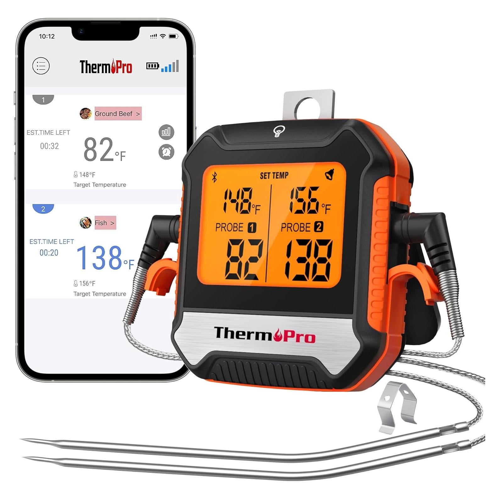 Termómetro de Carne Bluetooth ThermoPro TP904 con 2 Sondas