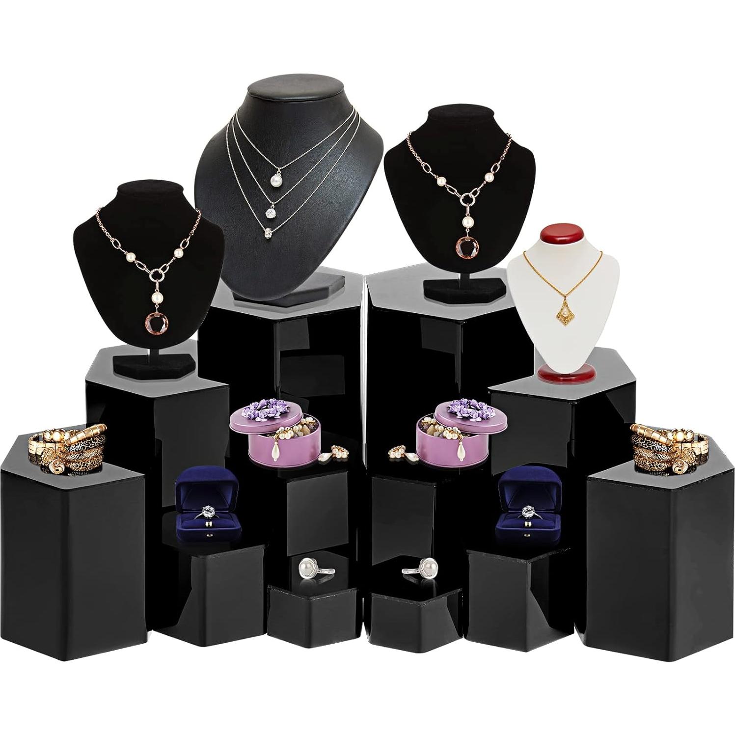 Soportes de Exhibición de Joyería Hexagonales Jetec 12 Piezas