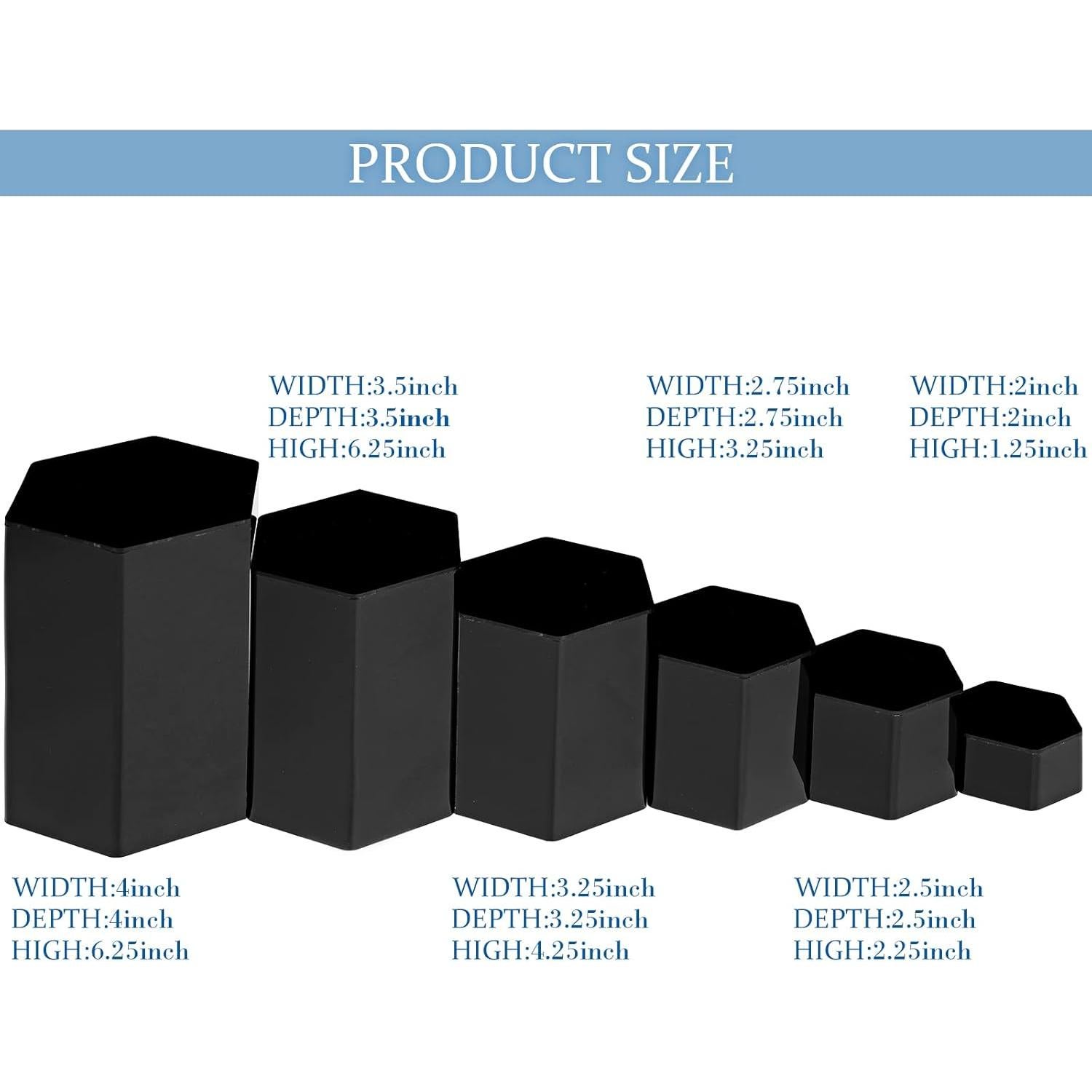 Soportes de Exhibición de Joyería Hexagonales Jetec 12 Piezas