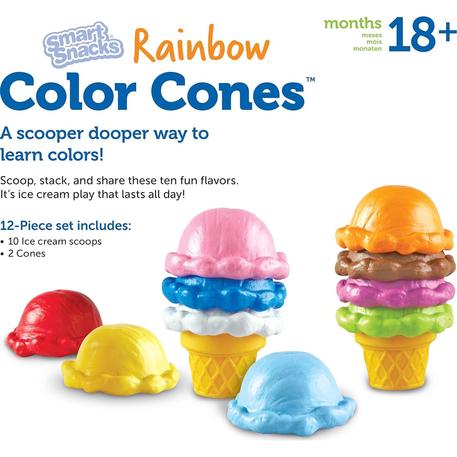 Learning Resources Conos de Color Arcoíris - 12 Piezas