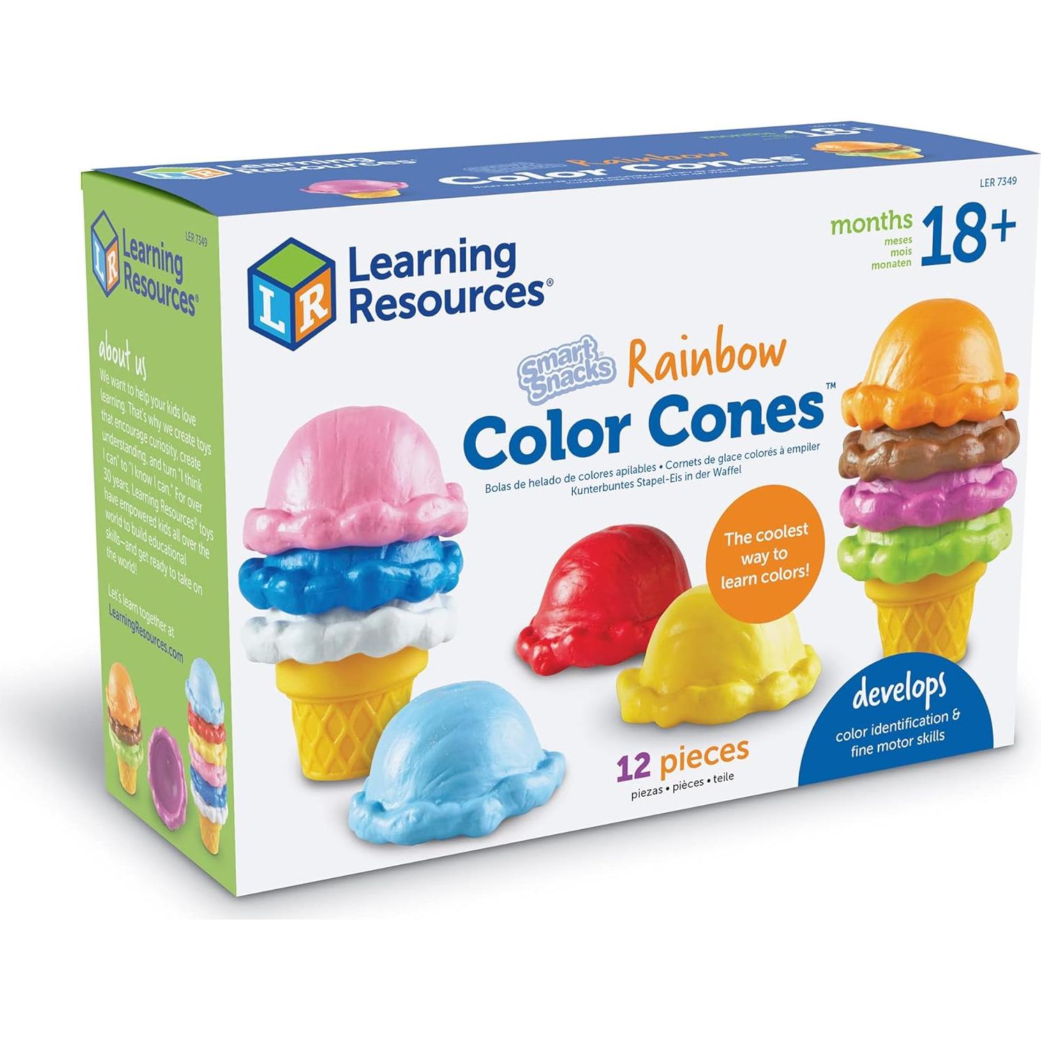 Learning Resources Conos de Color Arcoíris - 12 Piezas