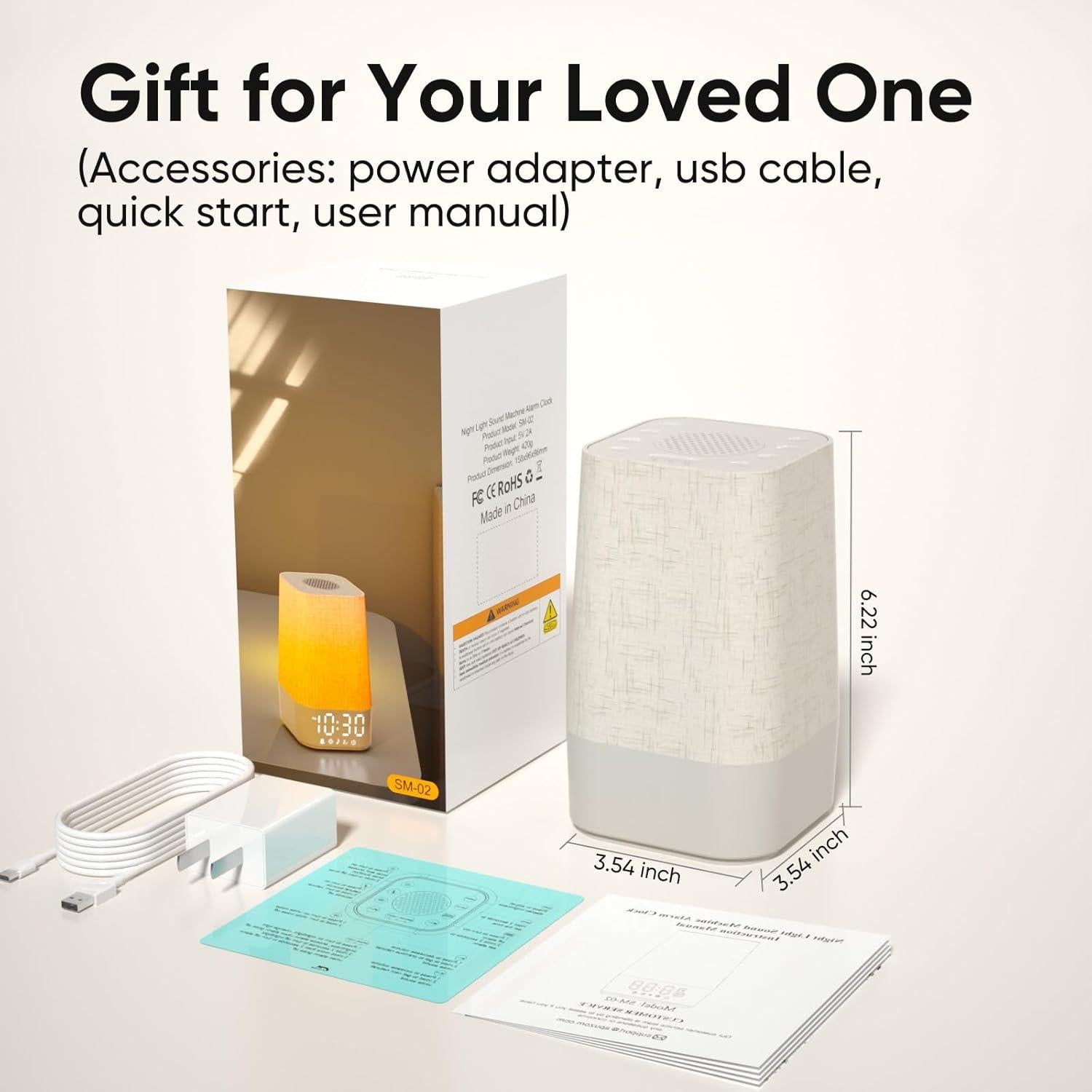 Reloj Despertador con Luz de Amanecer APUZOM SM-02, 30 Sonidos