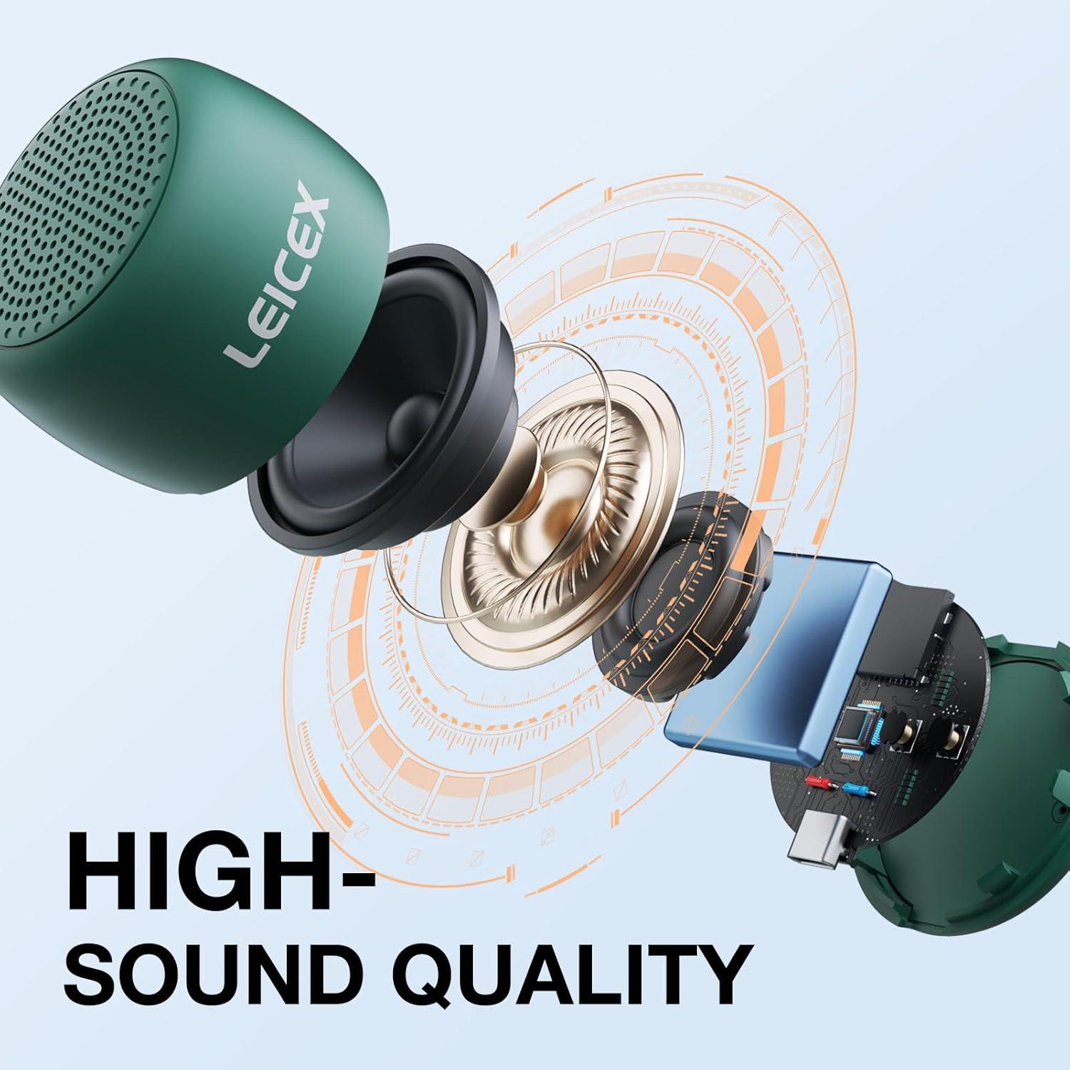 Mini Bluetooth Speaker Wireless, Portable for Travel, Gift, Mobile Phone. TWS Stereo Sound (Green)