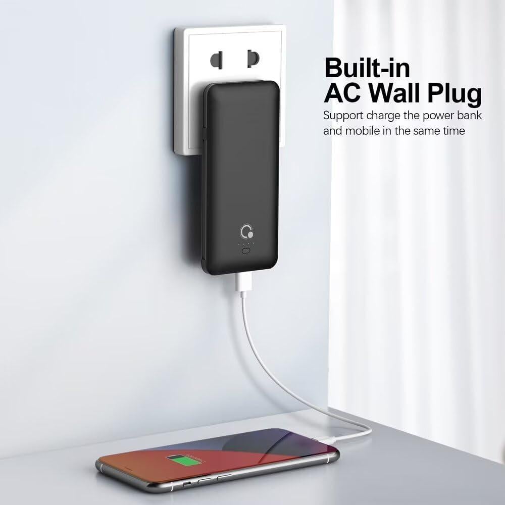 Banco de Energía 10000mAh Q, Cargador Portátil Delgado 4 Salidas