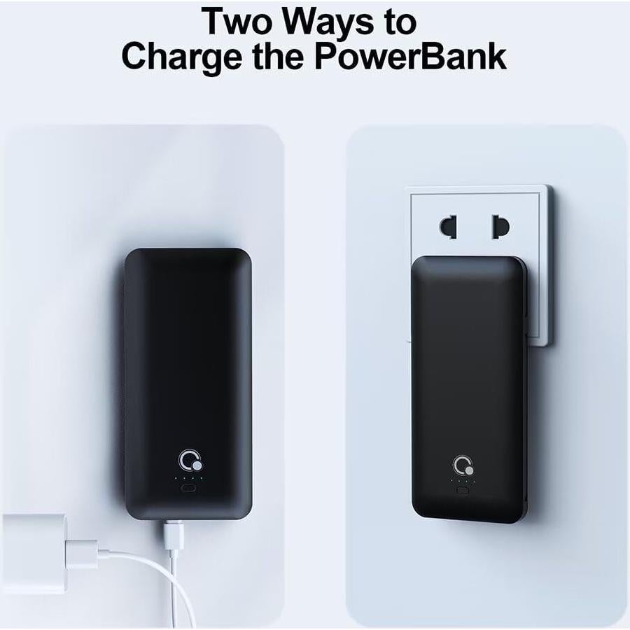 Banco de Energía 10000mAh Q, Cargador Portátil Delgado 4 Salidas