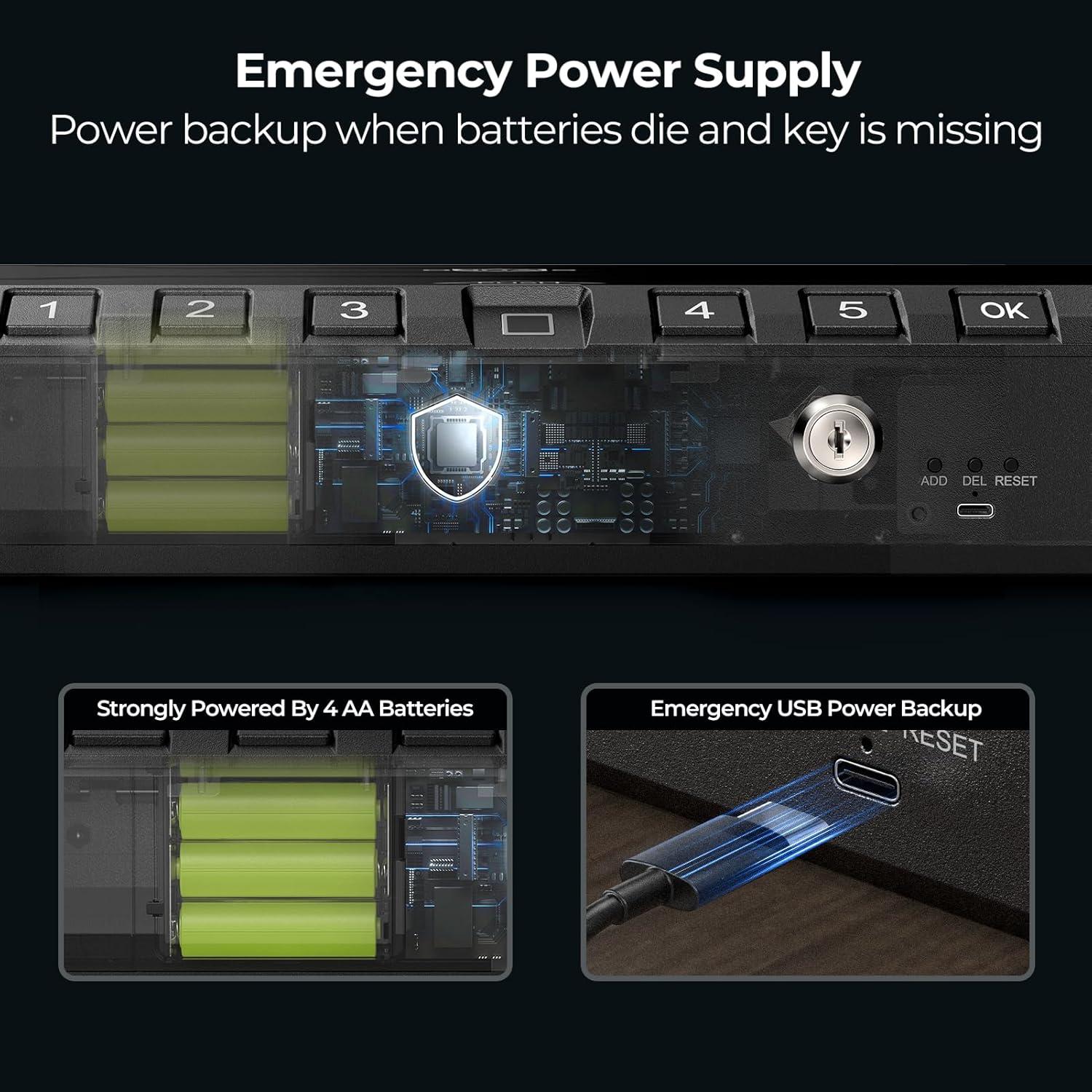 Caja Fuerte Biométrica ONNAIS Grande con Luz y Emergencia