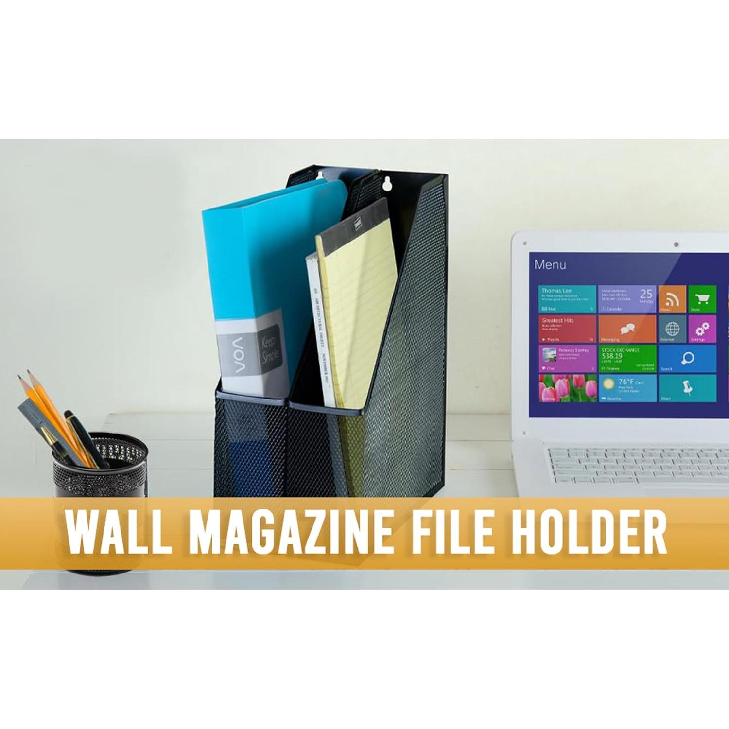 Soporte de Revistas YBM HOME de Acero Malla Negro 30.48 cm