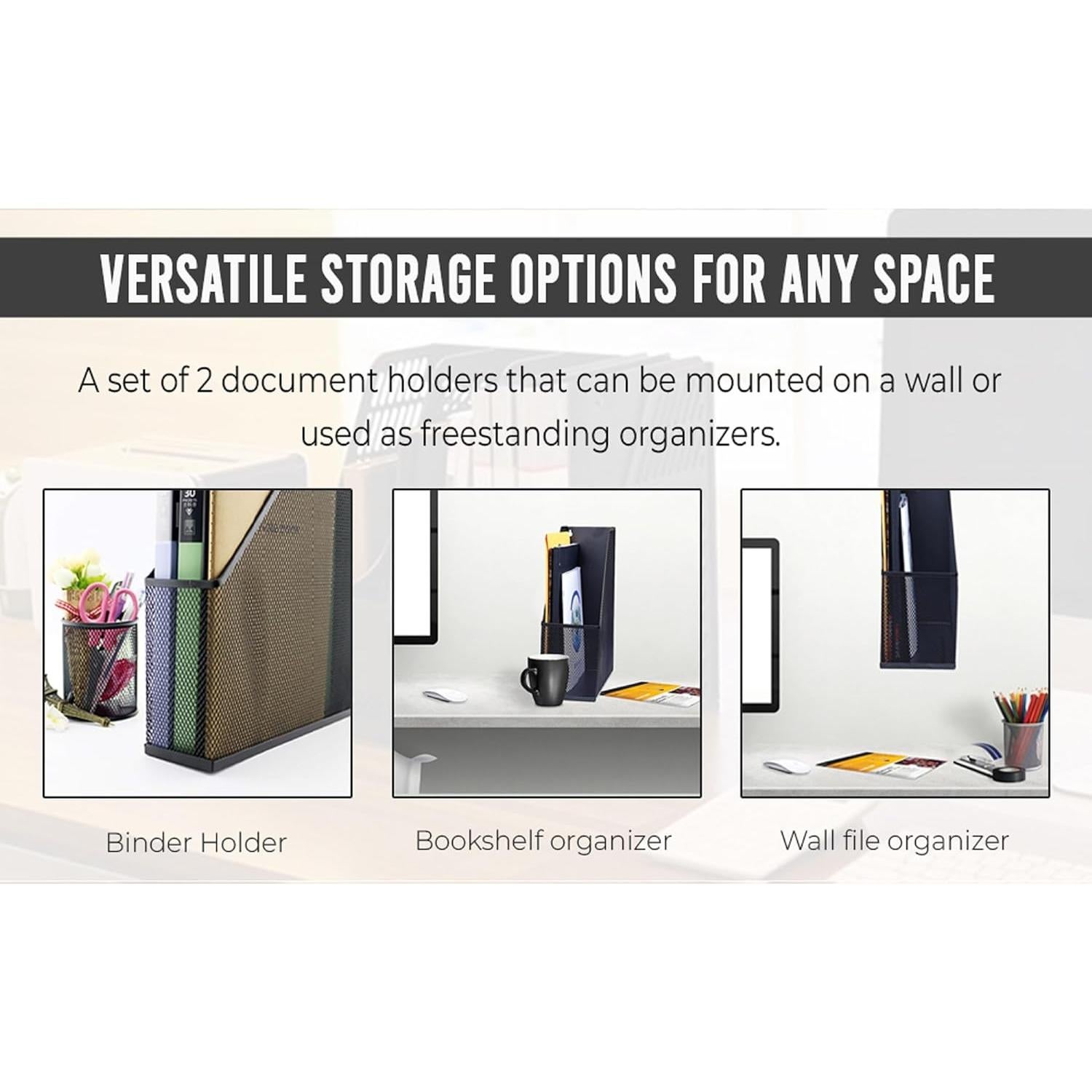 Soporte de Revistas YBM HOME de Acero Malla Negro 30.48 cm