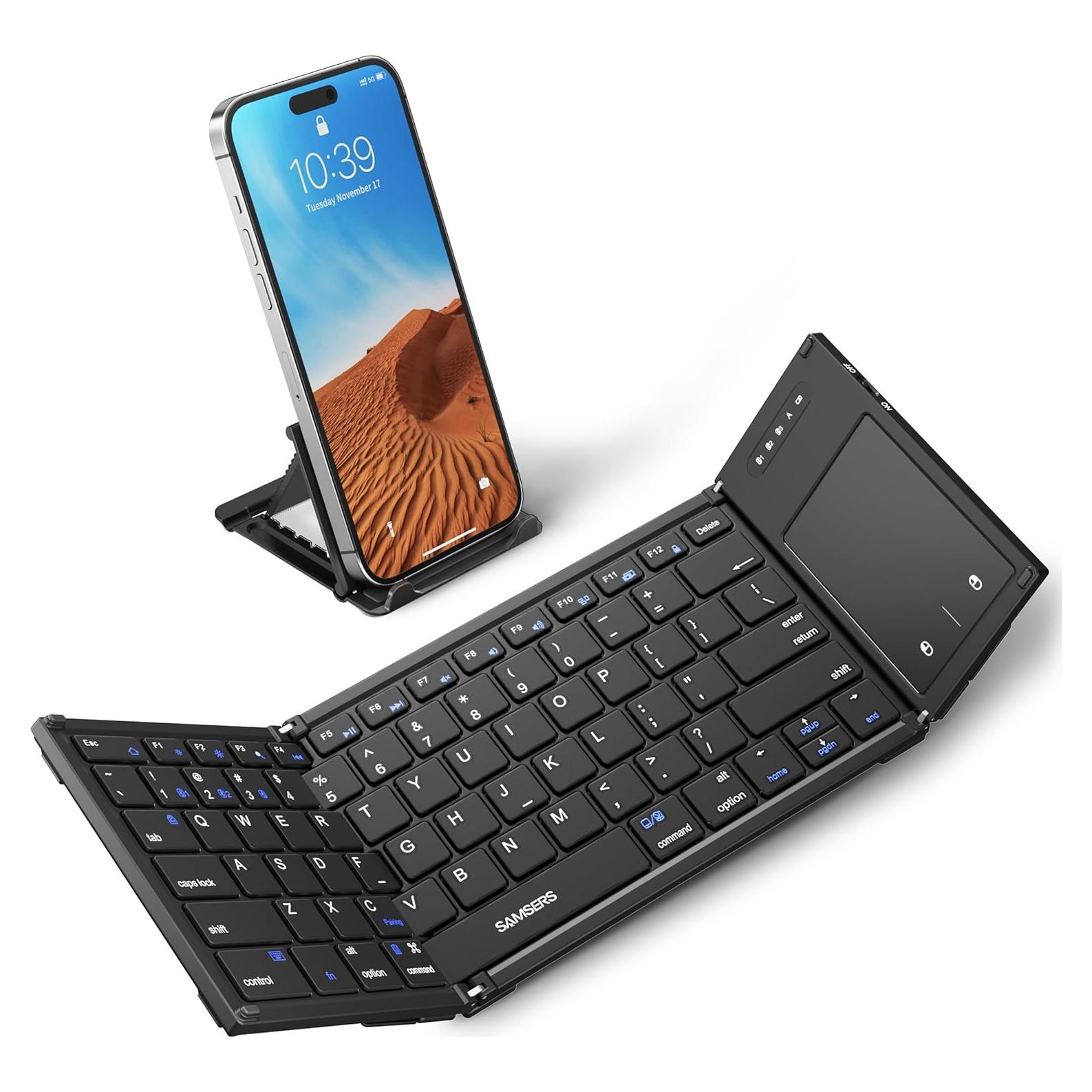 Teclado Bluetooth Plegable Samsers con Touchpad y Soporte