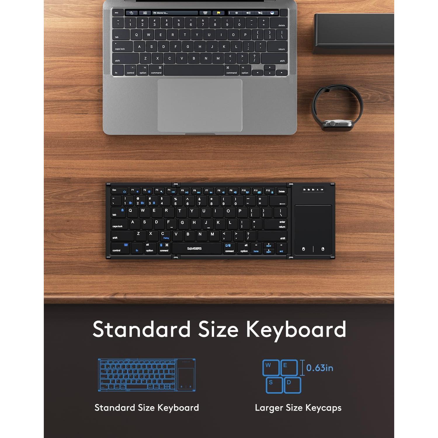 Teclado Bluetooth Plegable Samsers con Touchpad y Soporte