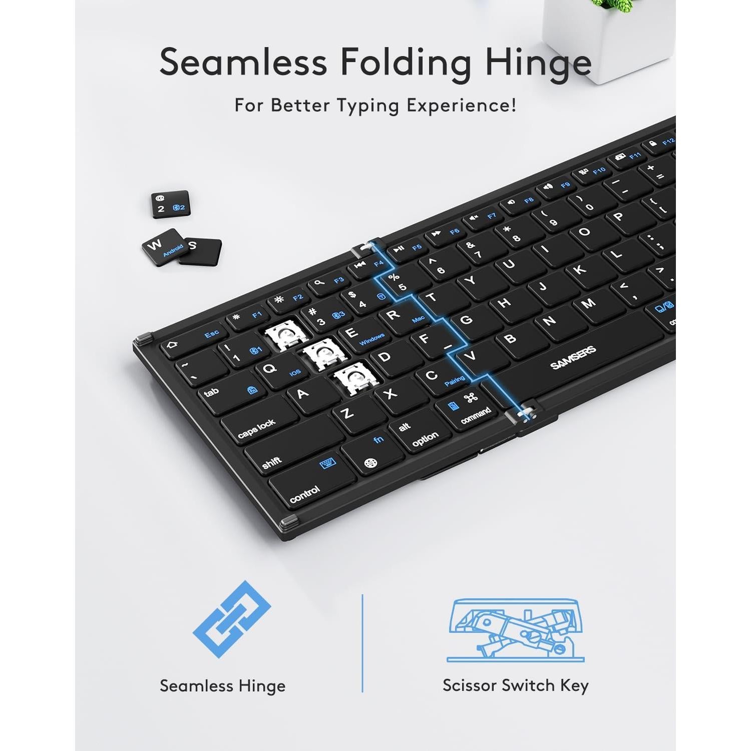 Teclado Bluetooth Plegable Samsers con Touchpad y Soporte