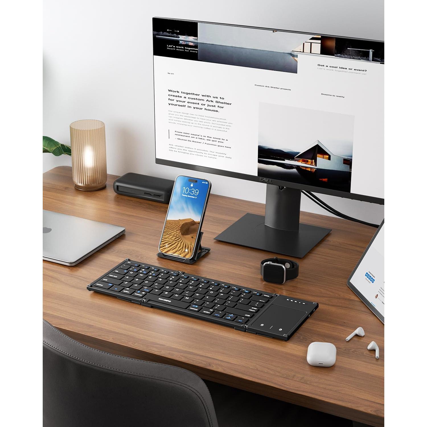 Teclado Bluetooth Plegable Samsers con Touchpad y Soporte