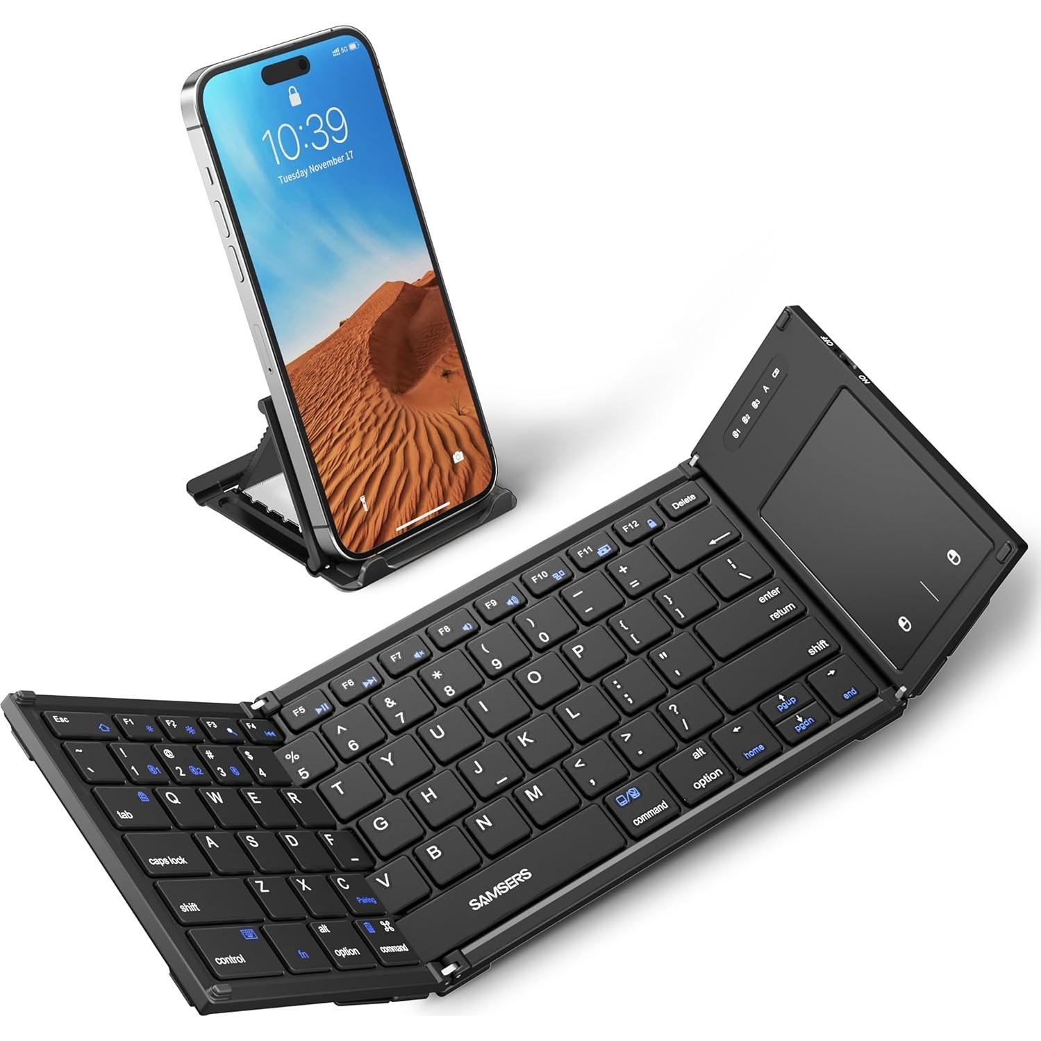 Teclado Bluetooth Plegable Samsers con Touchpad y Soporte