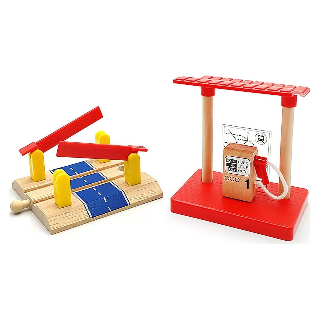 Juego de Grúa de Madera DSHMIXIA con Vagones para Niños