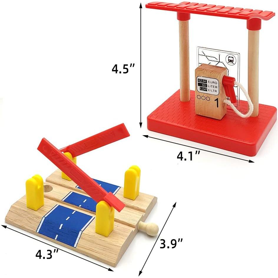 Juego de Grúa de Madera DSHMIXIA con Vagones para Niños