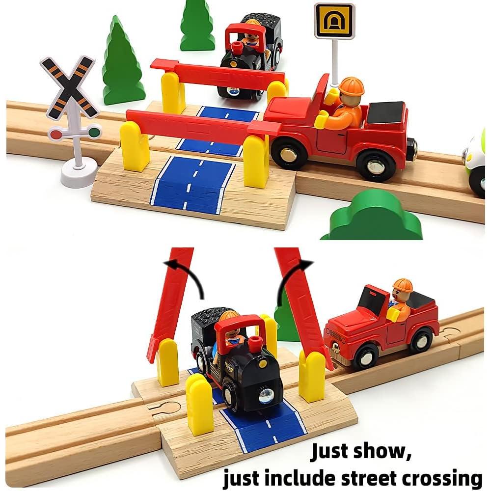 Juego de Grúa de Madera DSHMIXIA con Vagones para Niños