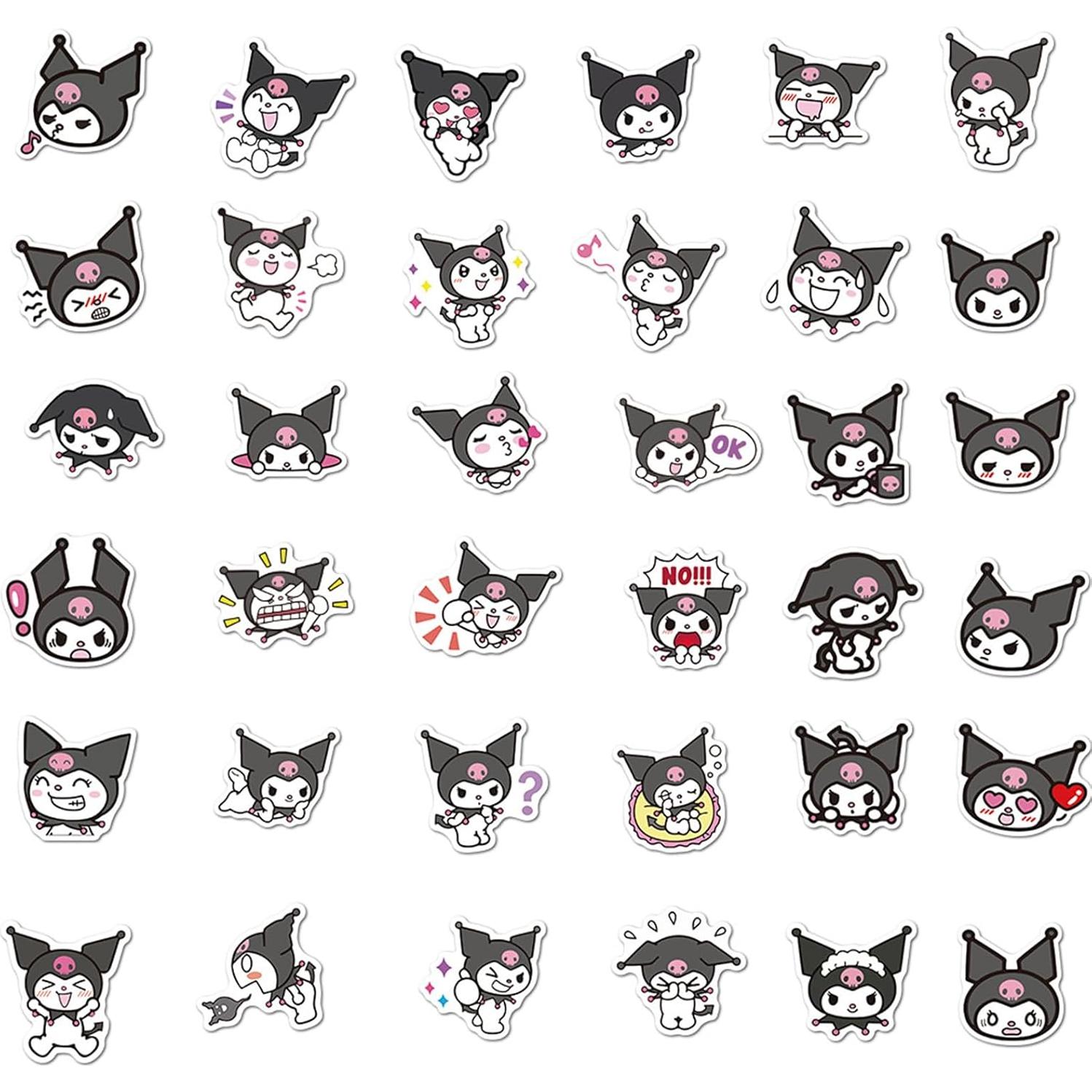 50 Stickers de Caricaturas Kuromi PWSTY Impermeables 5-7.6 cm