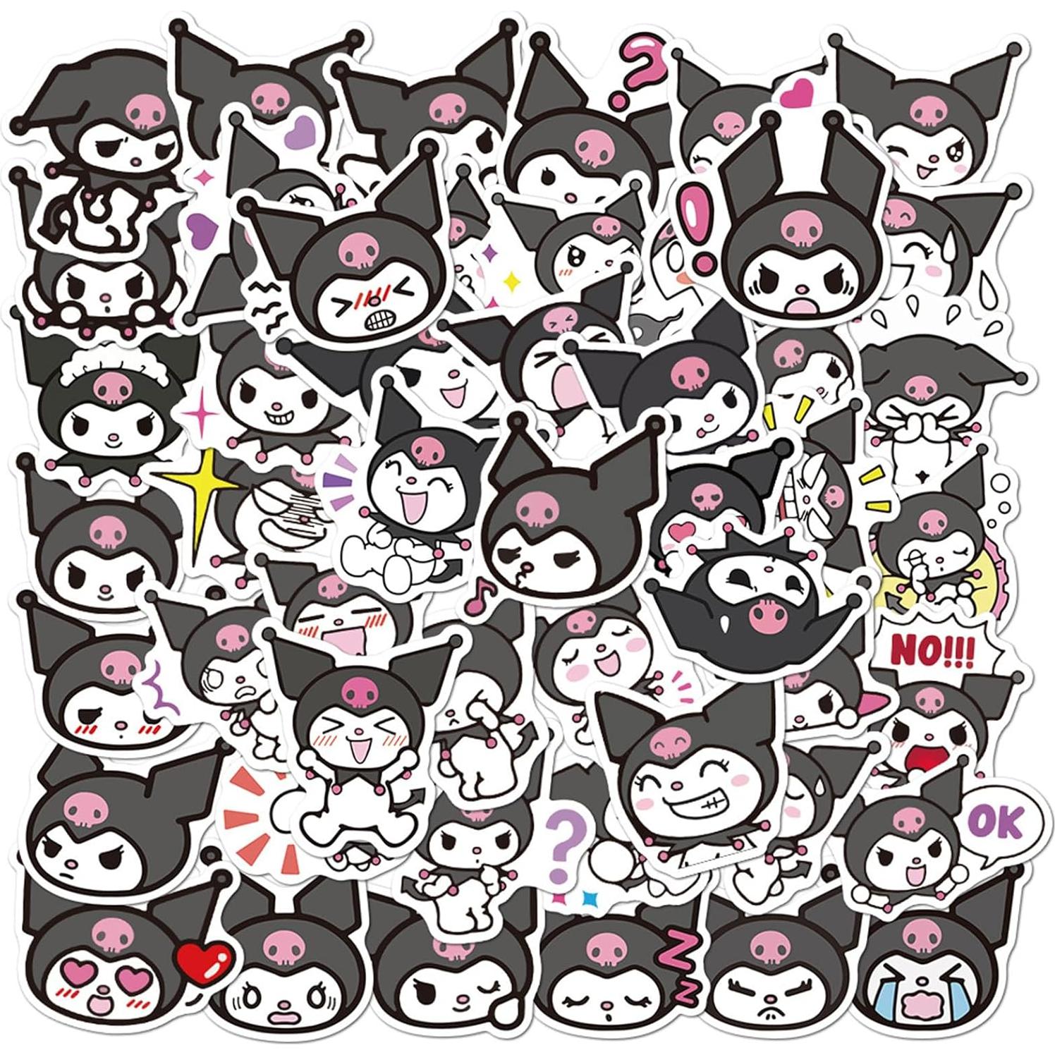 50 Stickers de Caricaturas Kuromi PWSTY Impermeables 5-7.6 cm