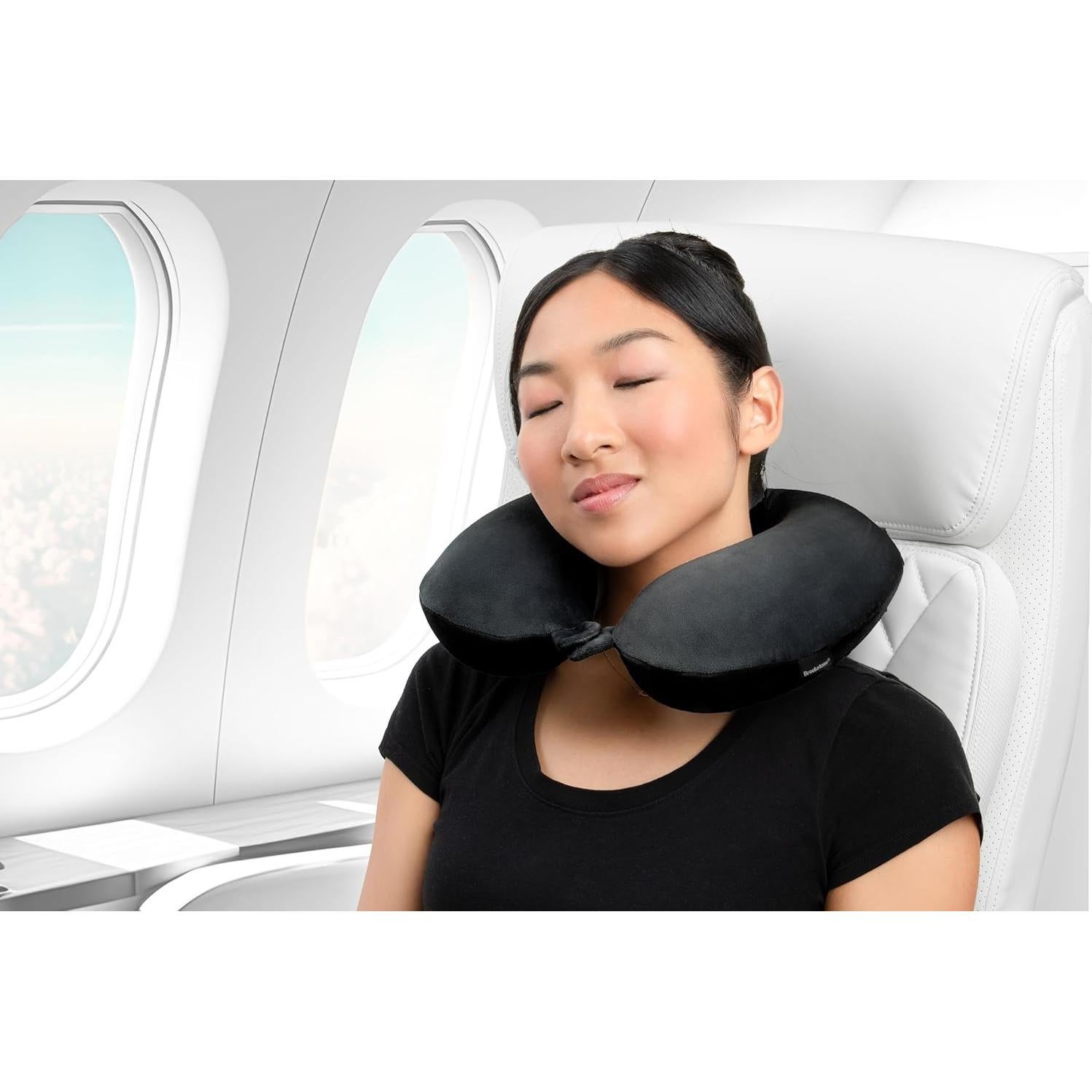 Almohada de viaje Brookstone - Espuma viscoelástica negra