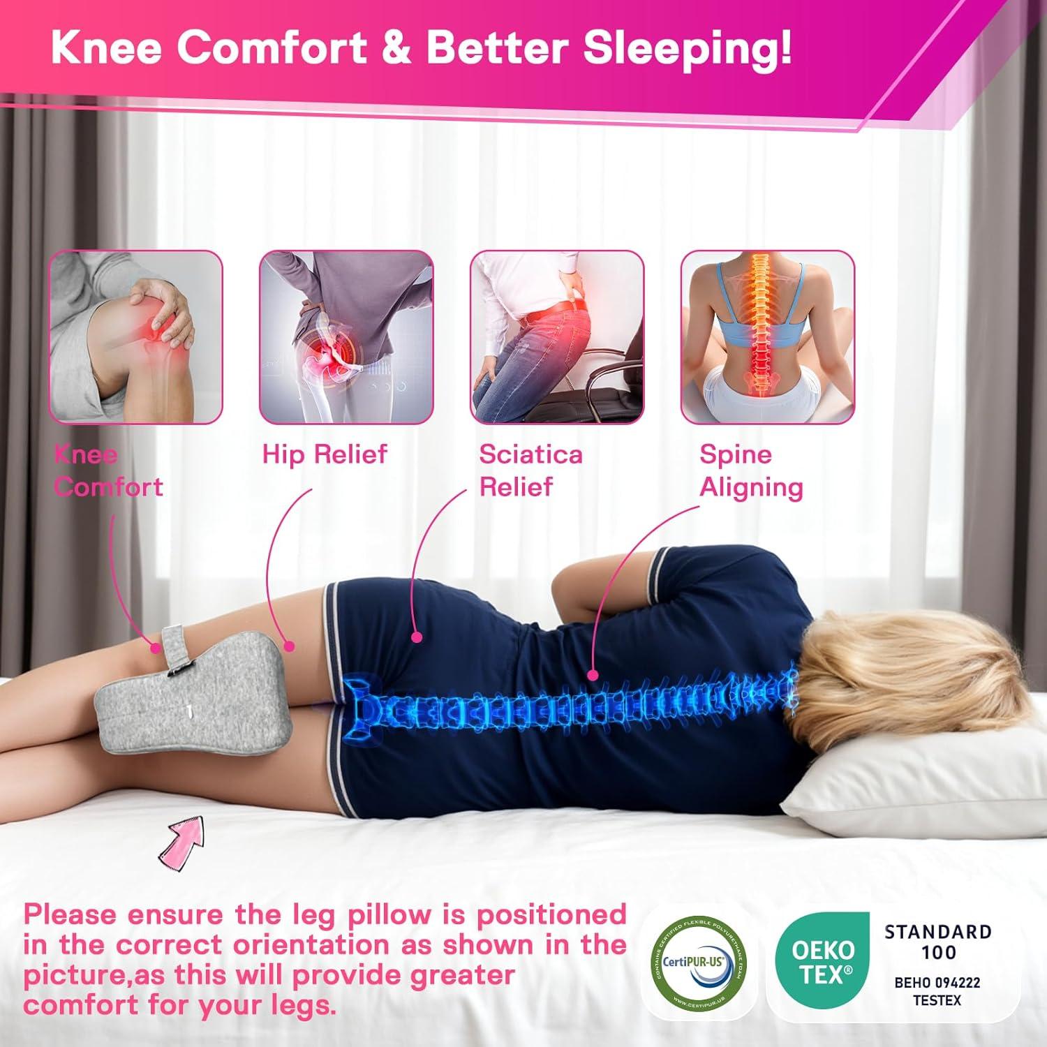 Almohada de Pierna Forcanby Espuma de Memoria Gris Suave