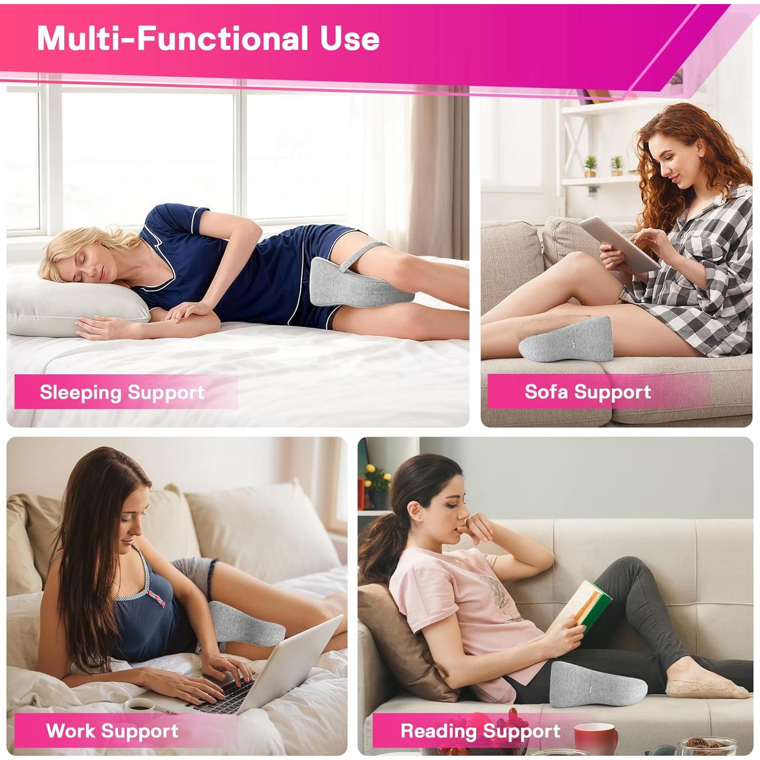 Almohada de Pierna Forcanby Espuma de Memoria Gris Suave