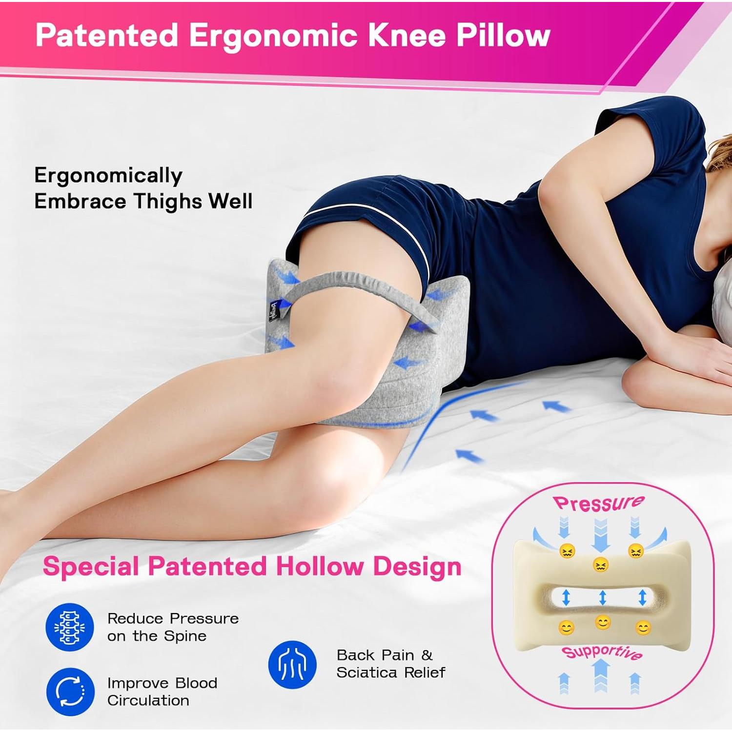 Almohada de Pierna Forcanby Espuma de Memoria Gris Suave