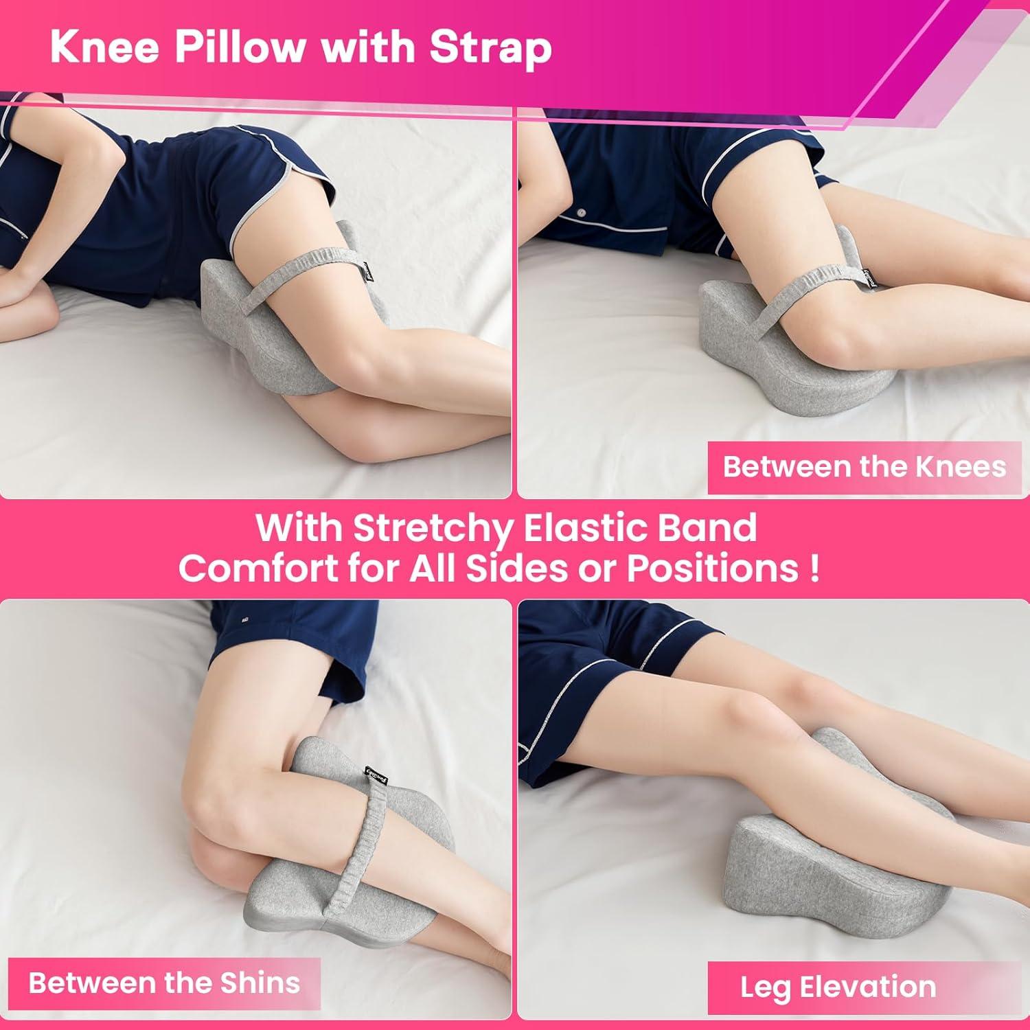 Almohada de Pierna Forcanby Espuma de Memoria Gris Suave