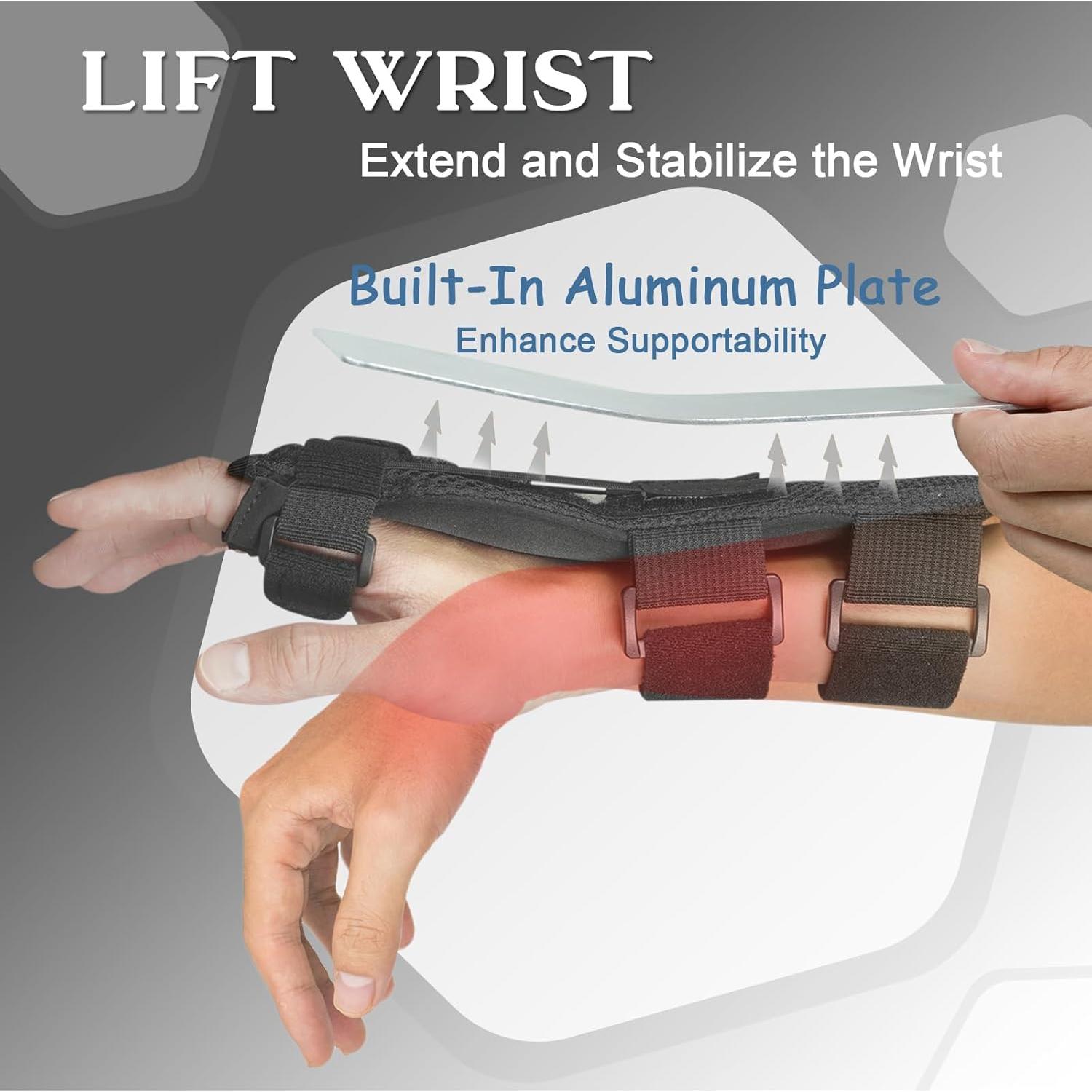 Radial Nerve Palsy Splint, Adjustable Finger Extension Brace, Lift Elastic Splint for Drop Wrist, Radial Nerve Injury, Mcp Arthroplasty, Crutch Palsy Treatment, Fit Left & Right Hand