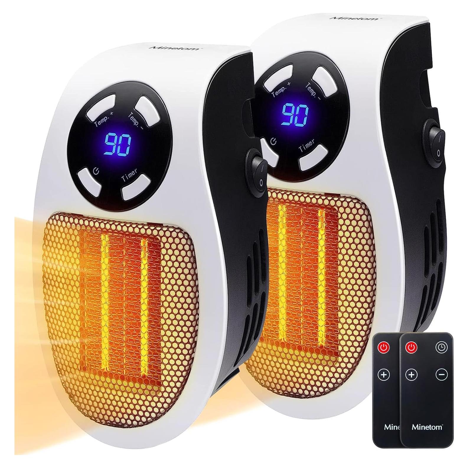 Calentador de espacio eléctrico Minetom 450W con control remoto