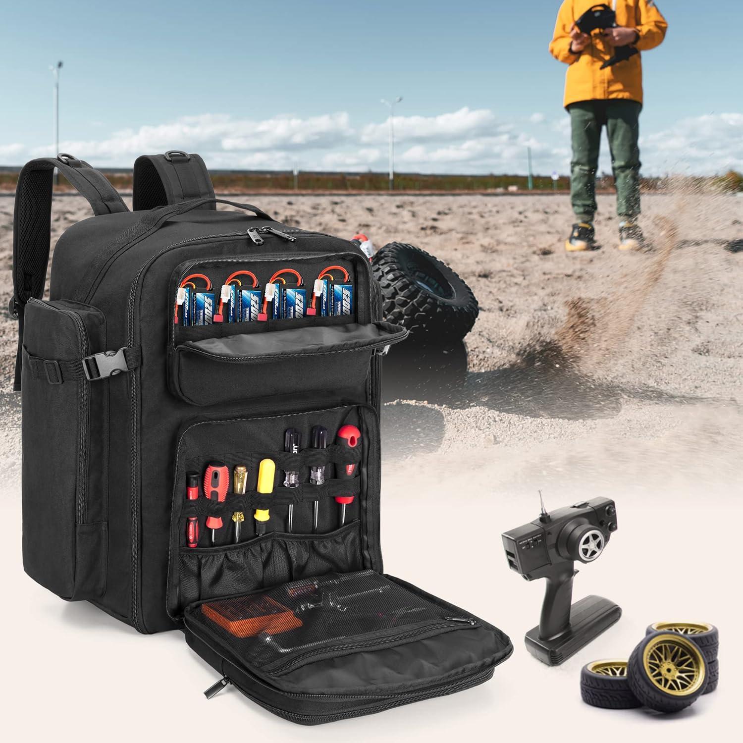 Mochila RC para coche 1/10 - Almacenamiento con bolsillos