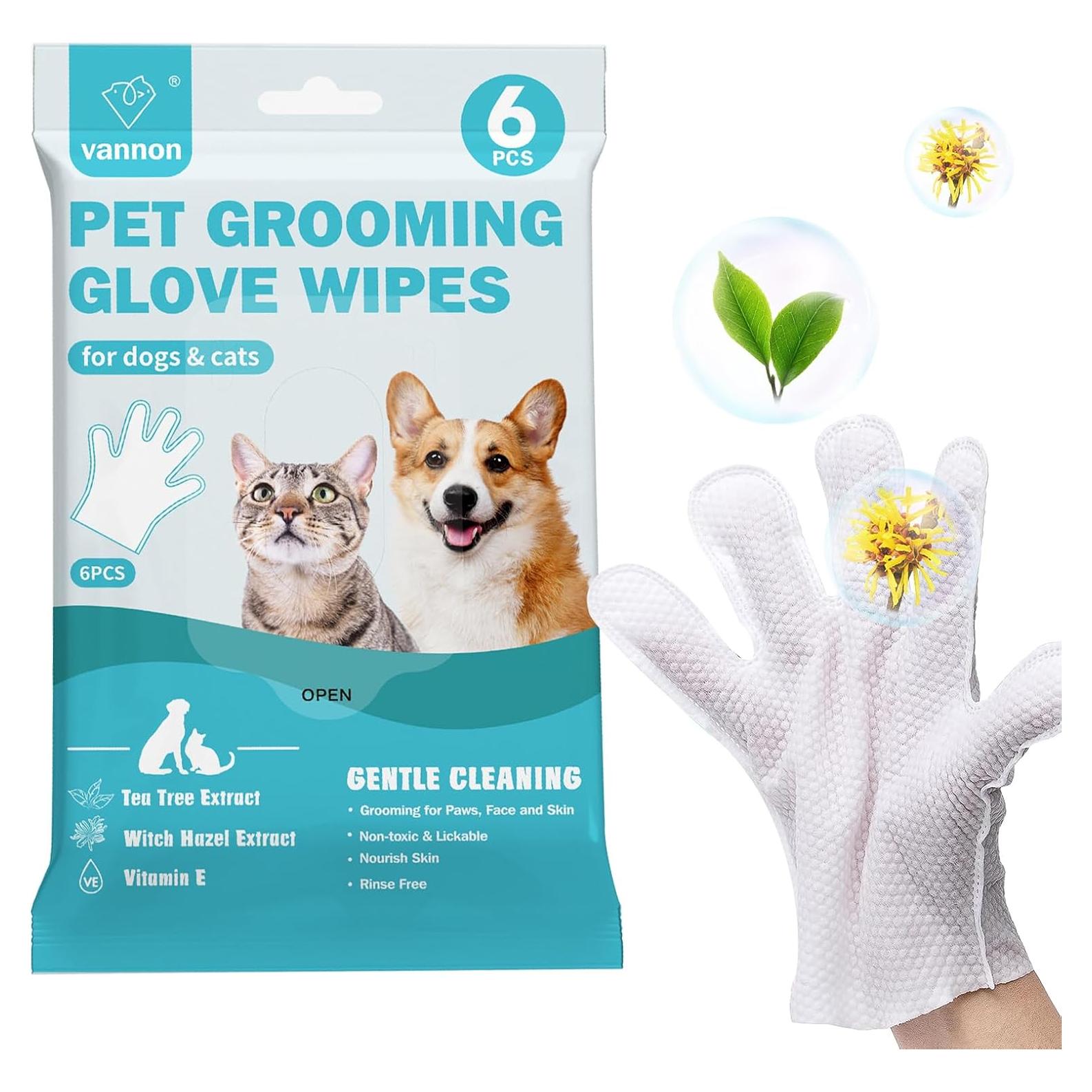 Toallitas de Baño para Mascotas VANNON Sin Enjuague 6 PCS