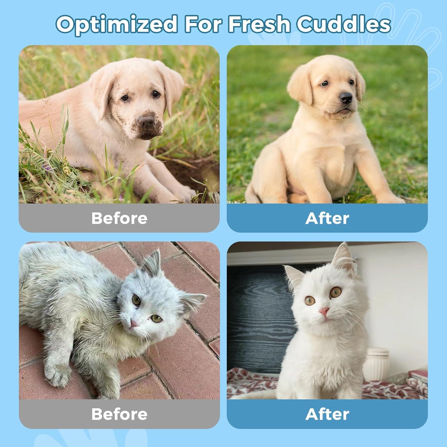 Toallitas de Baño para Mascotas VANNON Sin Enjuague 6 PCS