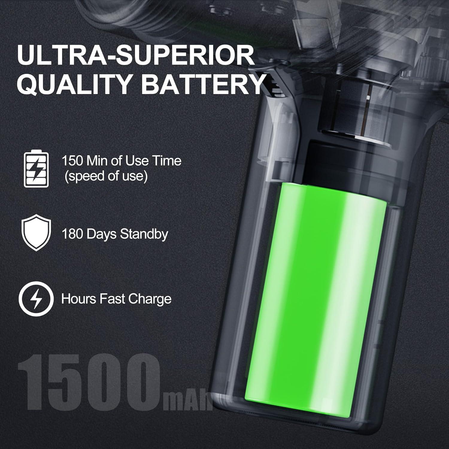 Mini Pistola de Masaje WP-518A, 6 Velocidades, 4 Cabezas