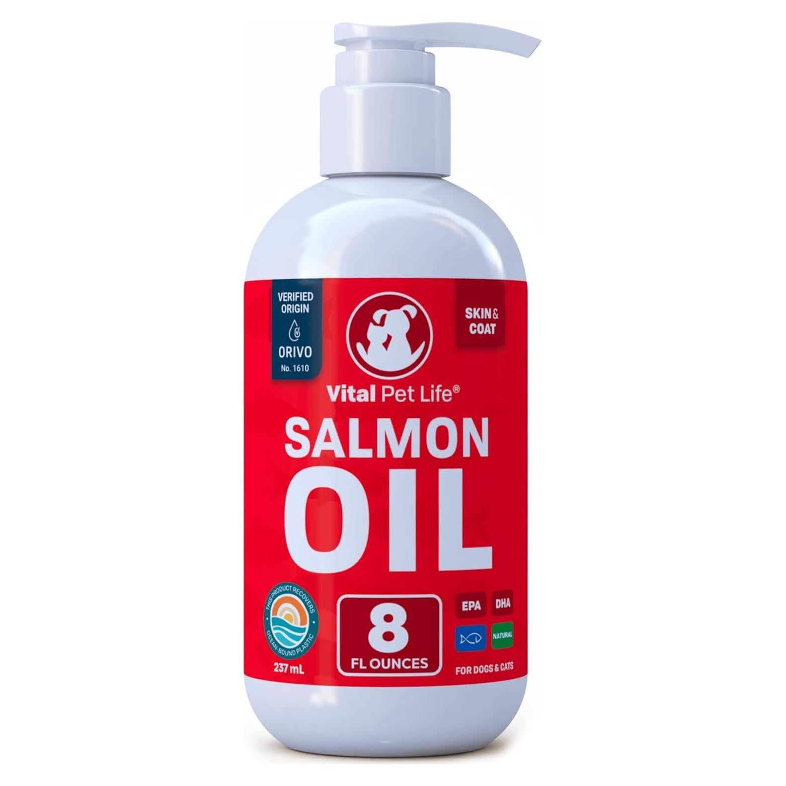 Aceite de Salmón Vital Pet Life 227 g - Omega 3 para Mascotas