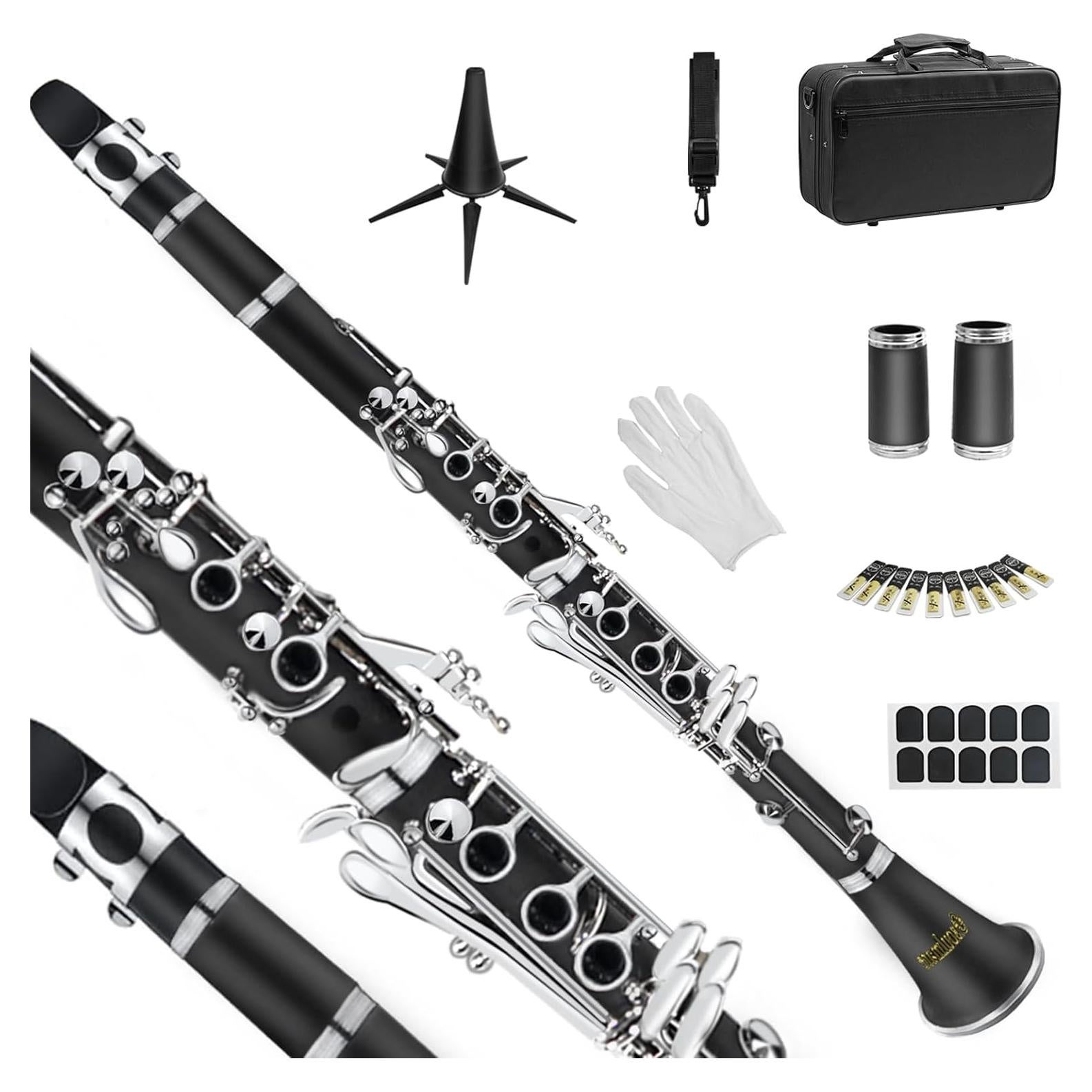 Clarinete Bb Soulmate Negro 17 Teclas Kit Completo