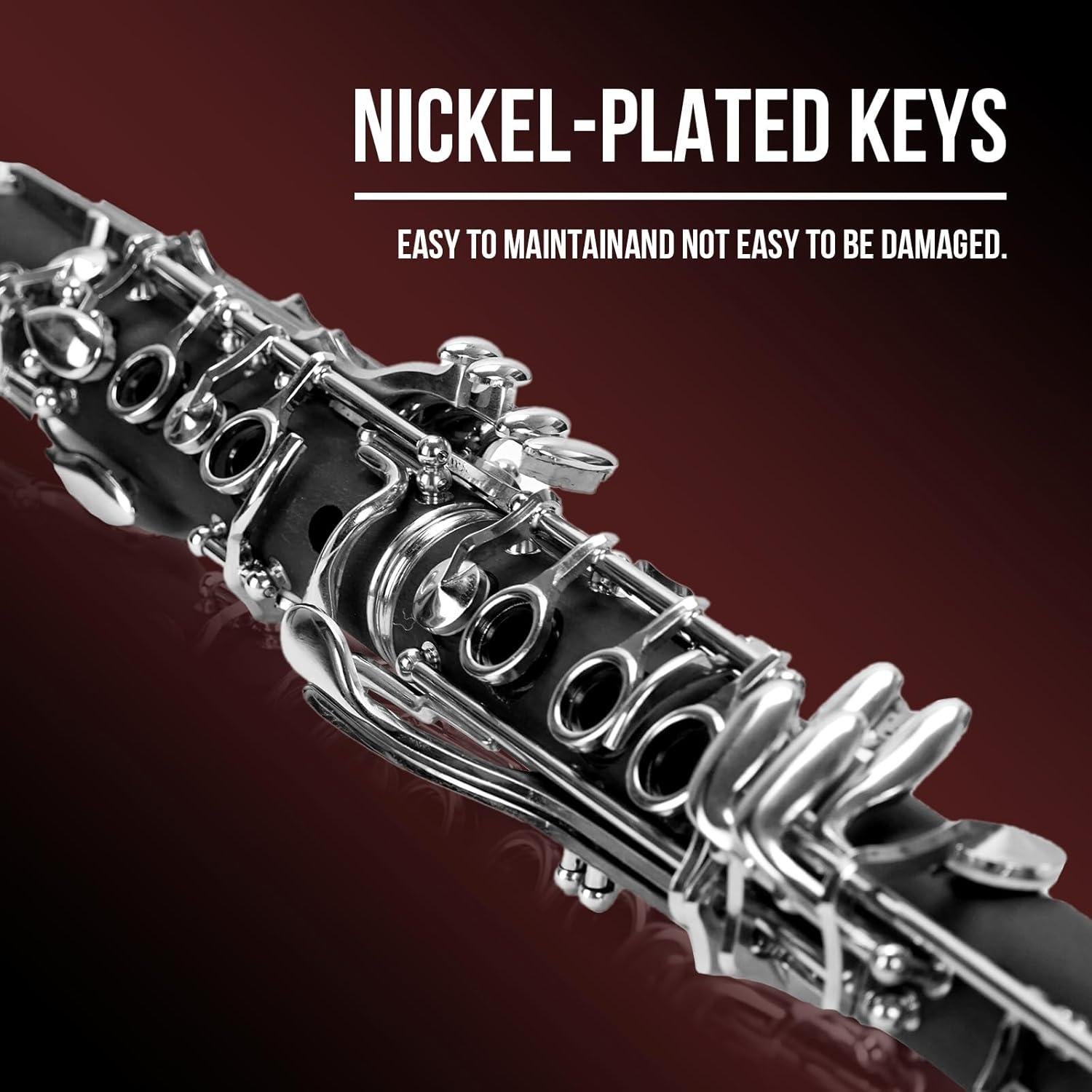 Clarinete Bb Soulmate Negro 17 Teclas Kit Completo