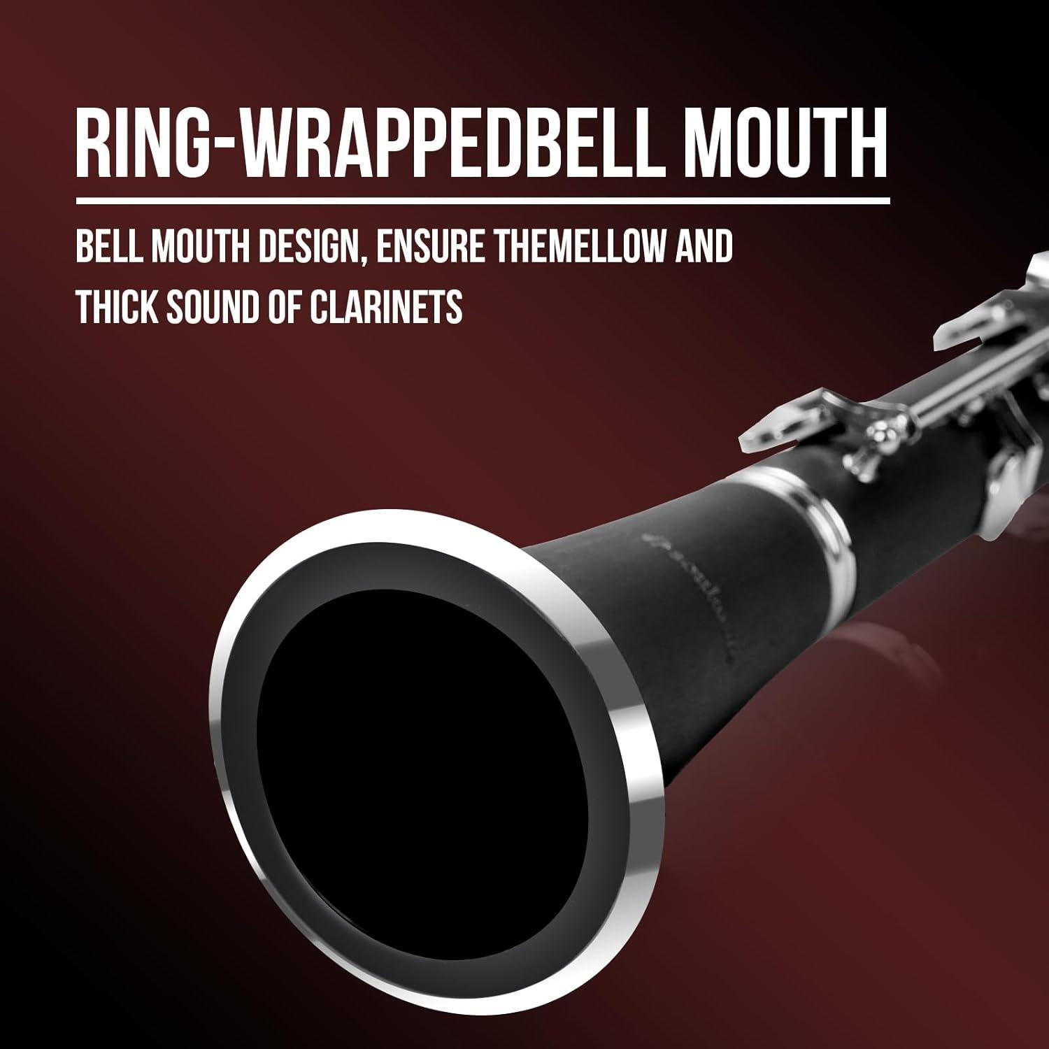 Clarinete Bb Soulmate Negro 17 Teclas Kit Completo