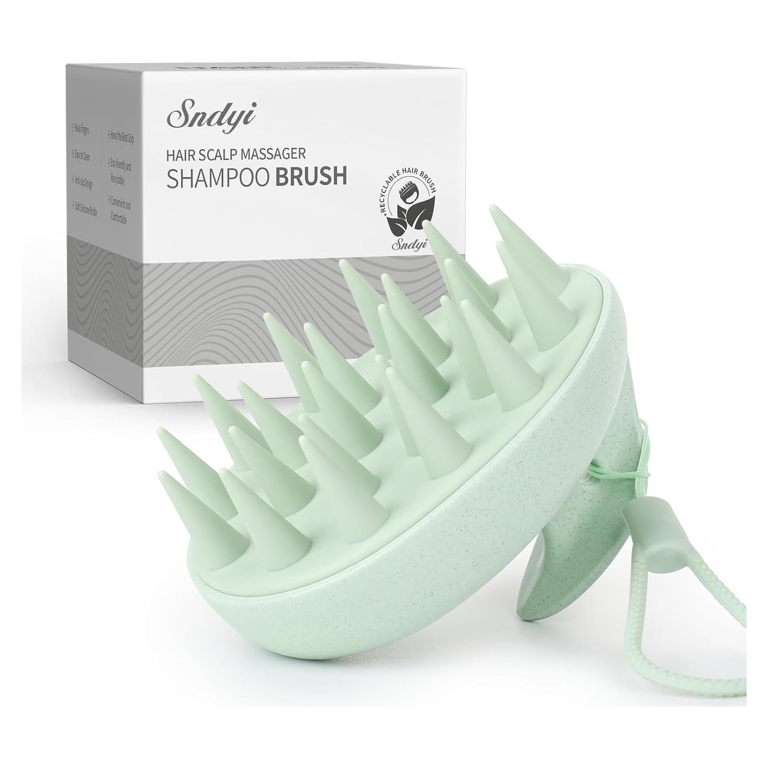 Cepillo Masajeador Sndyi para Cuero Cabelludo Verde