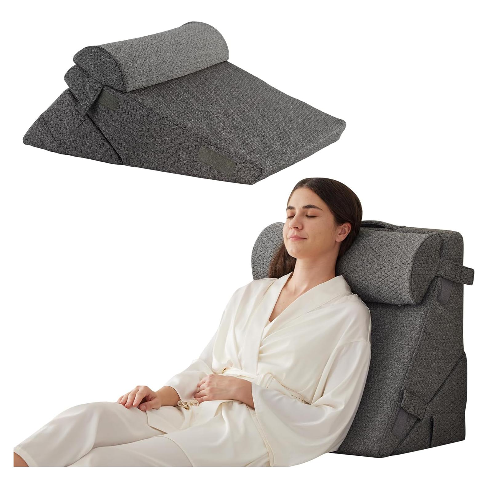 Juego de 4 Almohadas en Cuña Ajustables Bedluxe - Espuma Viscoelástica
