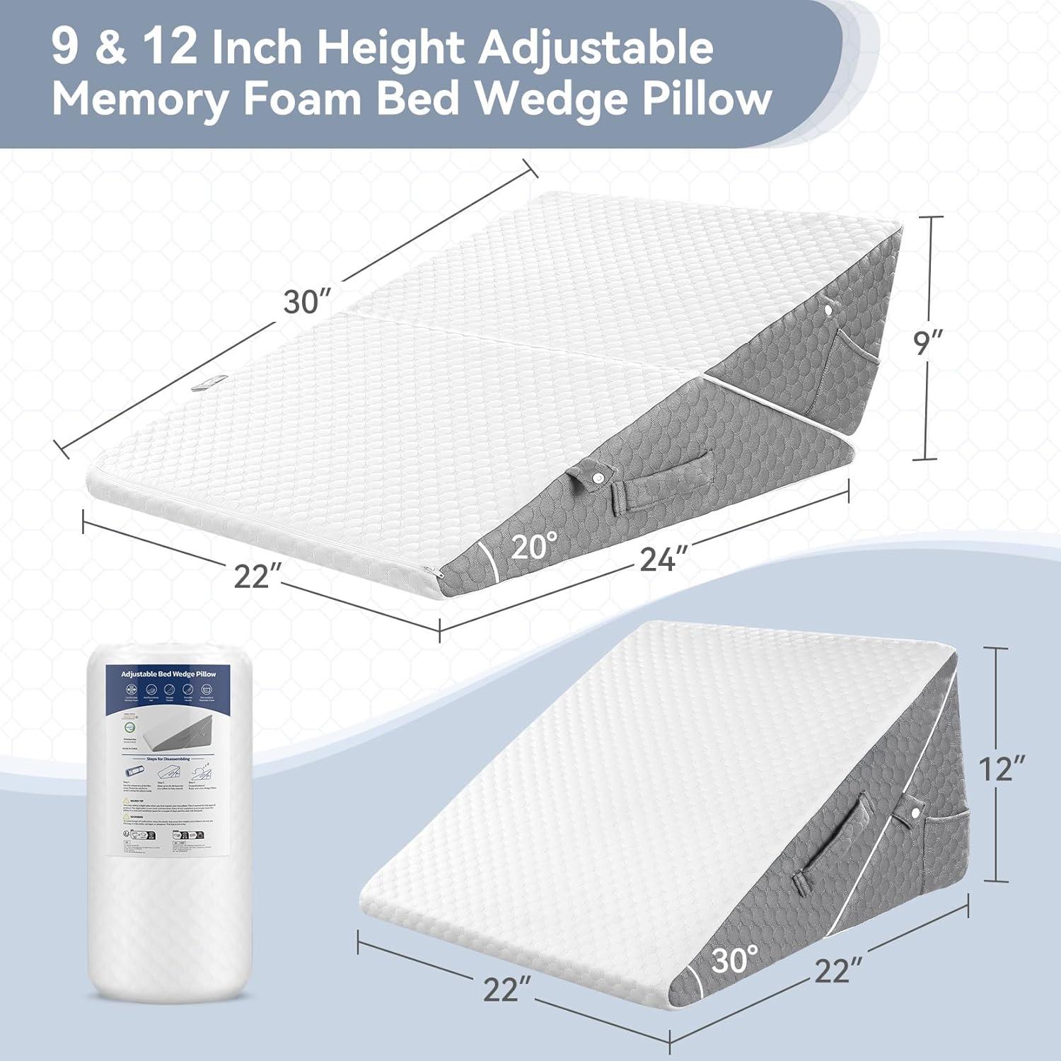 Cojín en Cuña Ajustable Welzona 9" y 12" Espuma Viscoelástica