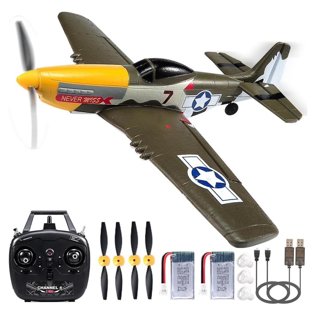 Avión RC ANTSIR P51 Mustang 4 Canales para Principiantes