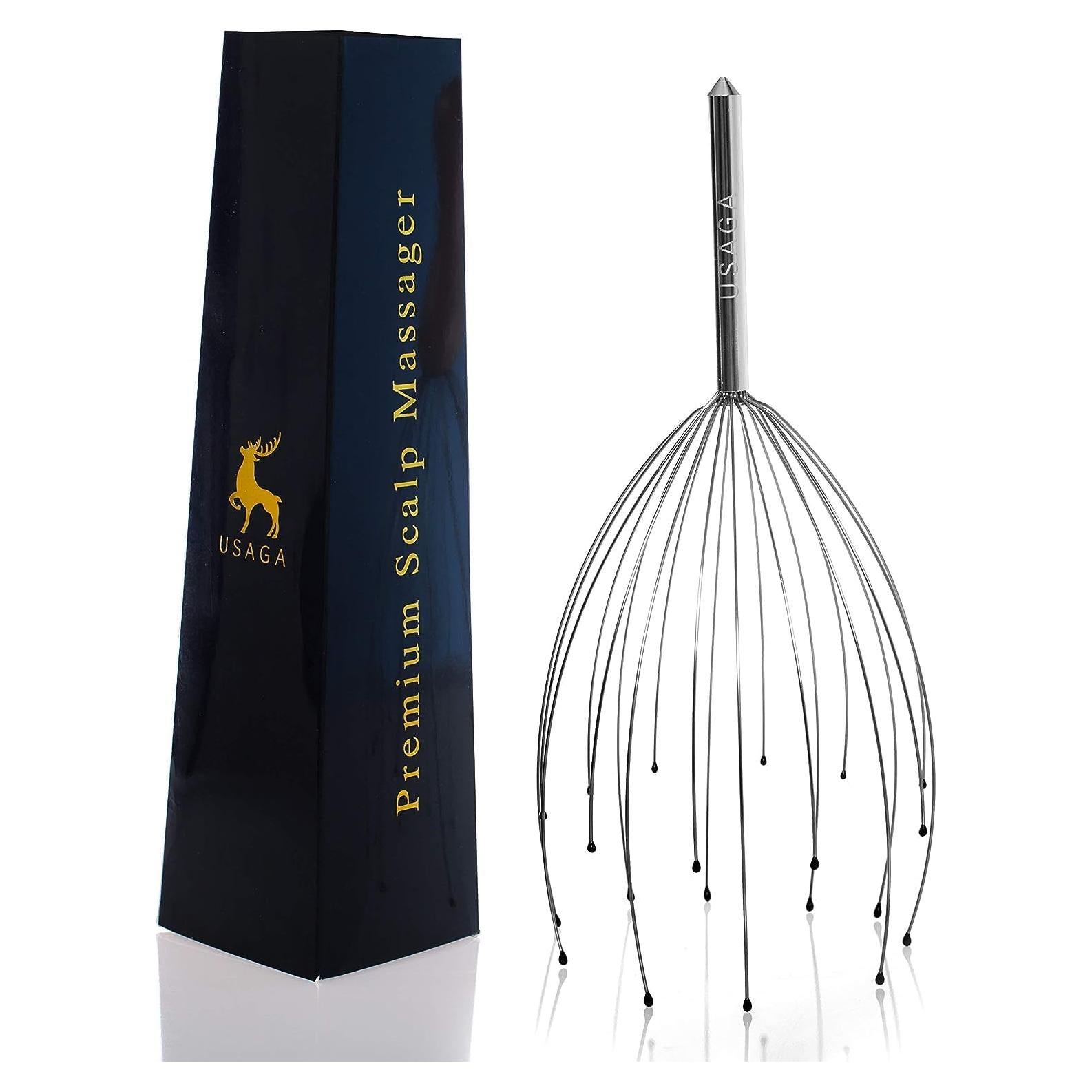 Masajeador de Cabeza USAGA 20 Dedos Plateado para Relajación