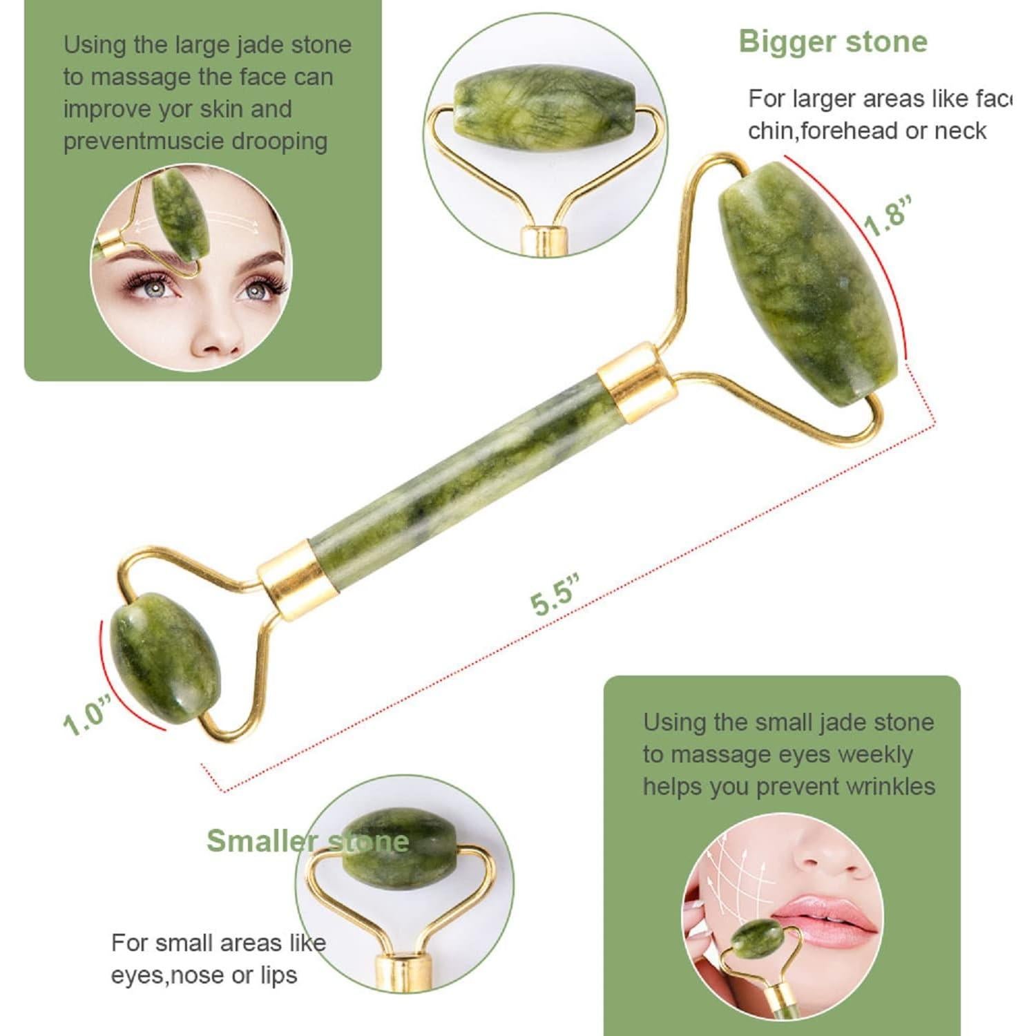 Juego de Masaje Facial Gua Sha Fuvooi 5 en 1 Jade