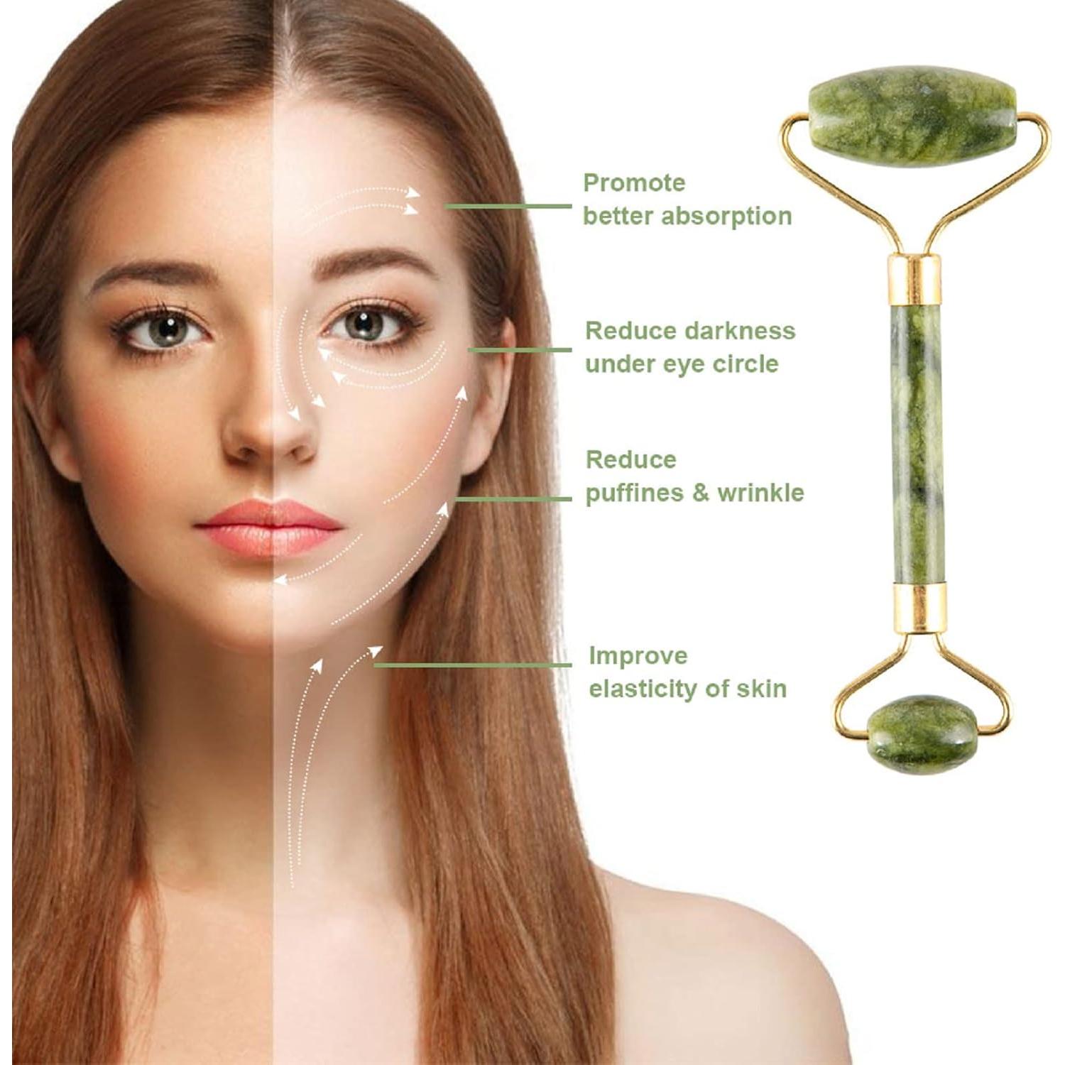 Juego de Masaje Facial Gua Sha Fuvooi 5 en 1 Jade