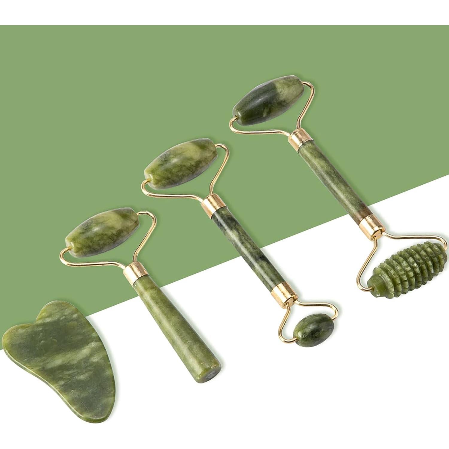 Juego de Masaje Facial Gua Sha Fuvooi 5 en 1 Jade