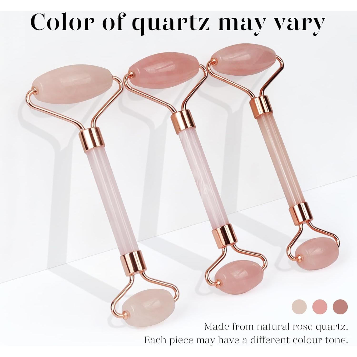 Rodillo de Jade BAIMEI y Gua Sha Rosa para Masaje Facial