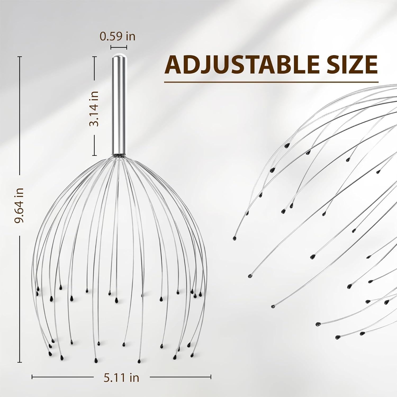 Masajeador de Cabeza TIPKON 28 Dedos Negro para Cuero Cabelludo