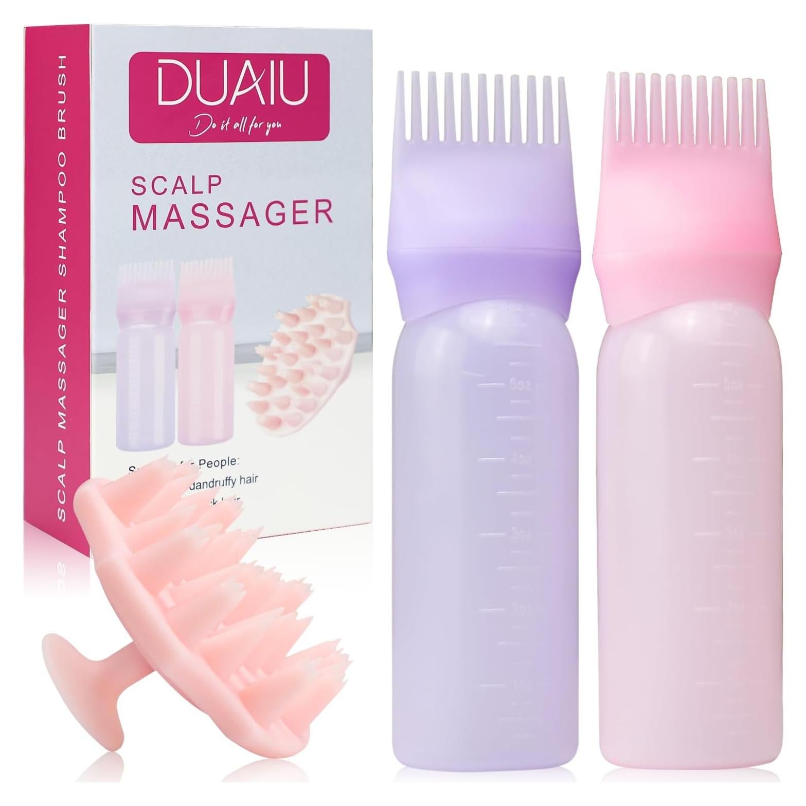 DUAIU Set de Cepillo y Botellas Aplicadoras para Cabello