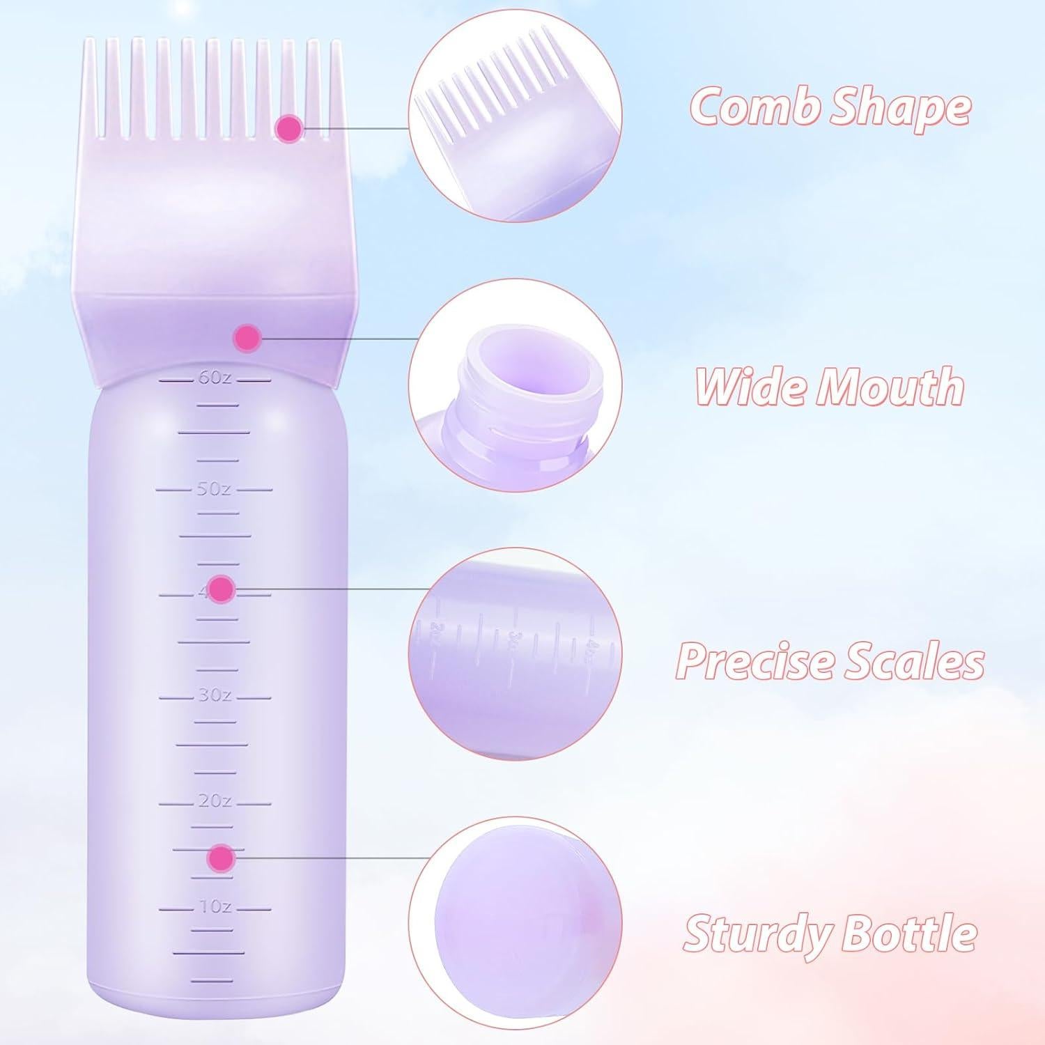 DUAIU Set de Cepillo y Botellas Aplicadoras para Cabello