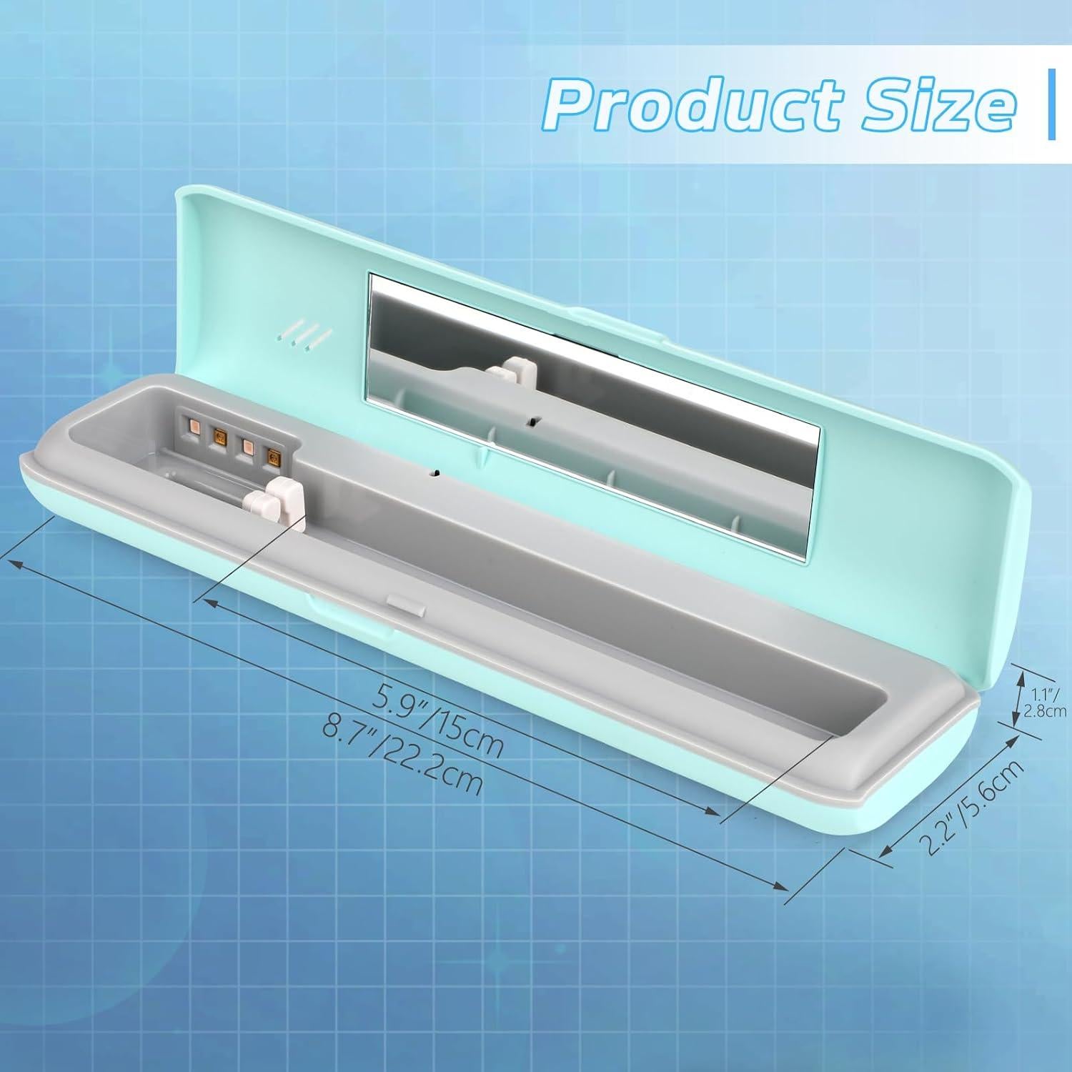 Estuche Desinfectante de Cepillo de Dientes UVC YourMate Azul